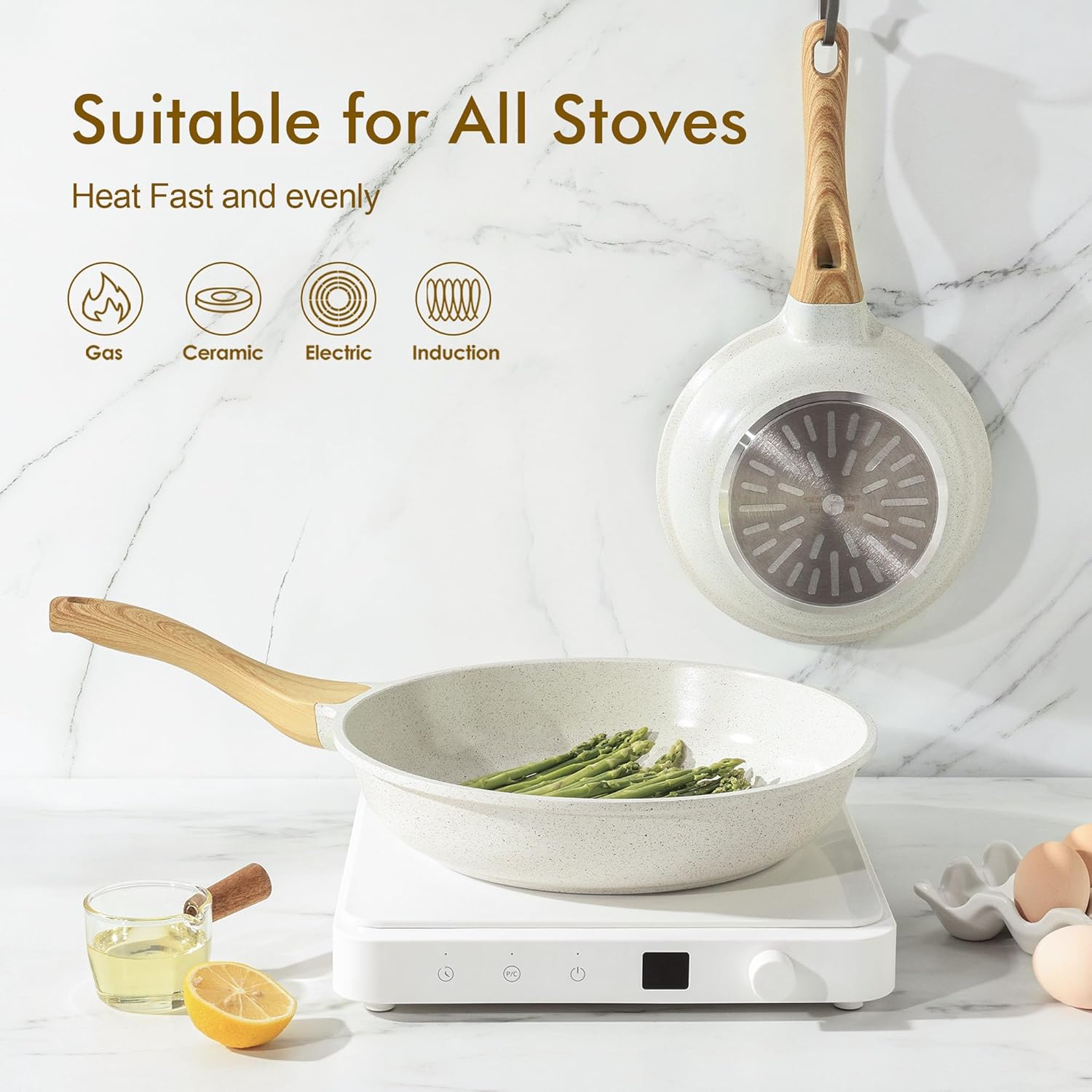 Sensarte nonstick ceramic 8-inch skillet for eggs, omelets, induction compatible
