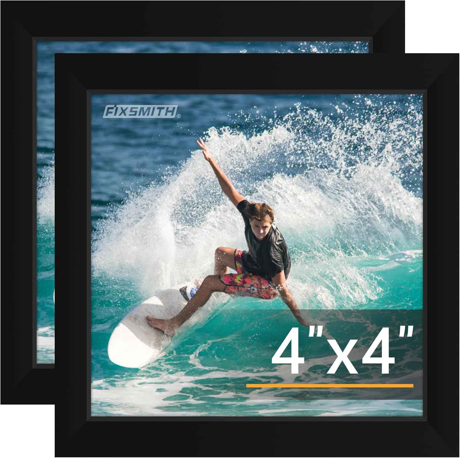 FIXSMITH 8x10 Picture Frame Set of 2, Photo Frame with HD Plexiglass, Display Pictures 5x7 with Mat or 8x10 Without Mat Multi Picture Frames Collage for Tabletop or Wall Display, Black