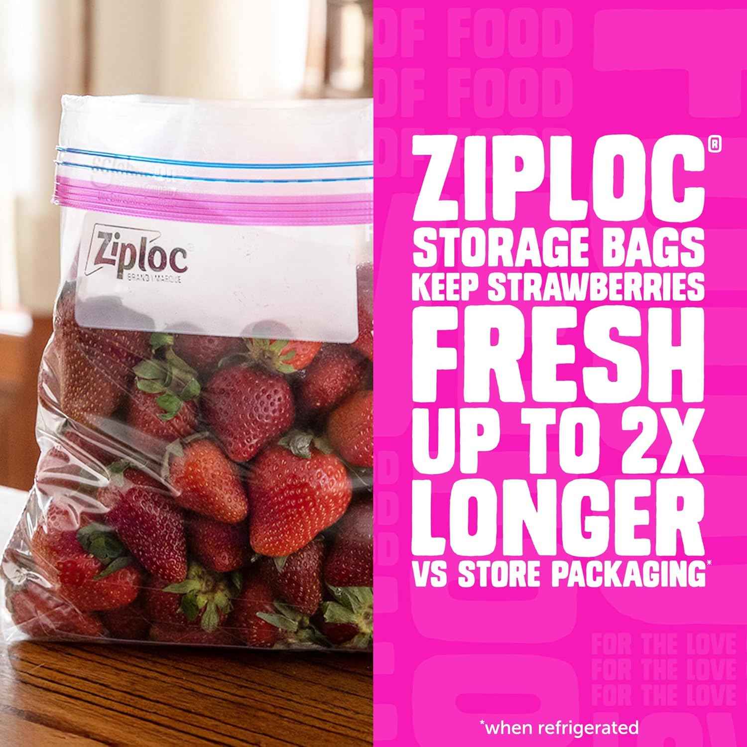 Ziploc Gallon Food Storage Bags, Stay Open Design with Stand-Up Bottom, Easy to Fill, 81 Count
