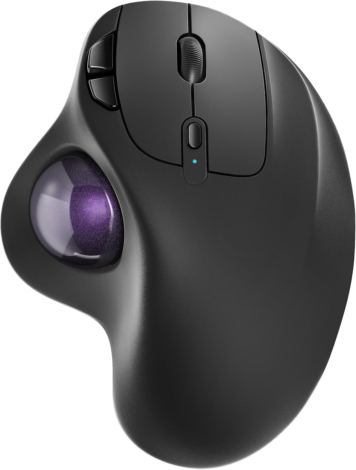 Nulea M501 wireless trackball mouse, rechargeable ergonomic, easy thumb control, precise tracking, 3 device connection, PC, laptop, Mac, Windows compatible
