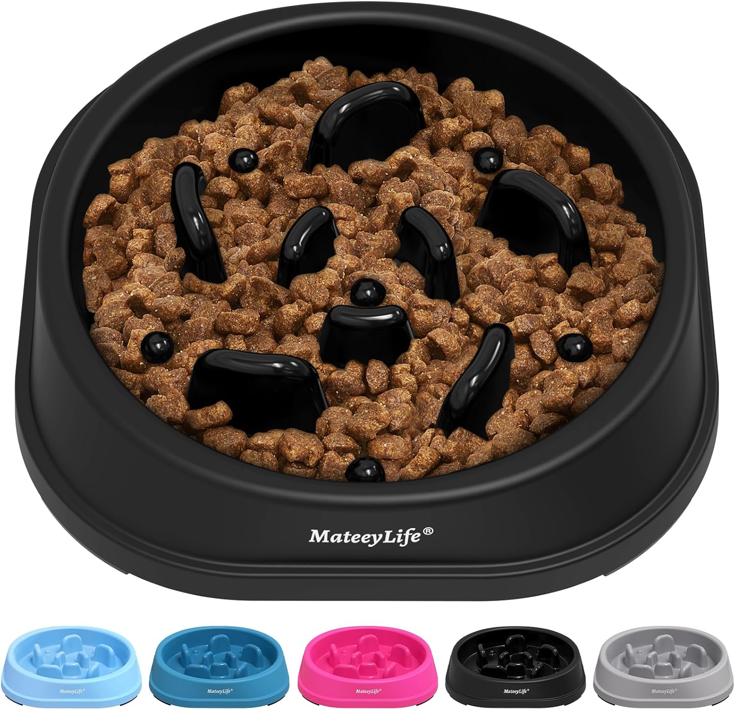 MateeyLife slow feeder dog bowls, 2PCS, anti-choking puzzle dog food bowls, anti-slip interactive feeding slow down eating for medium breeds