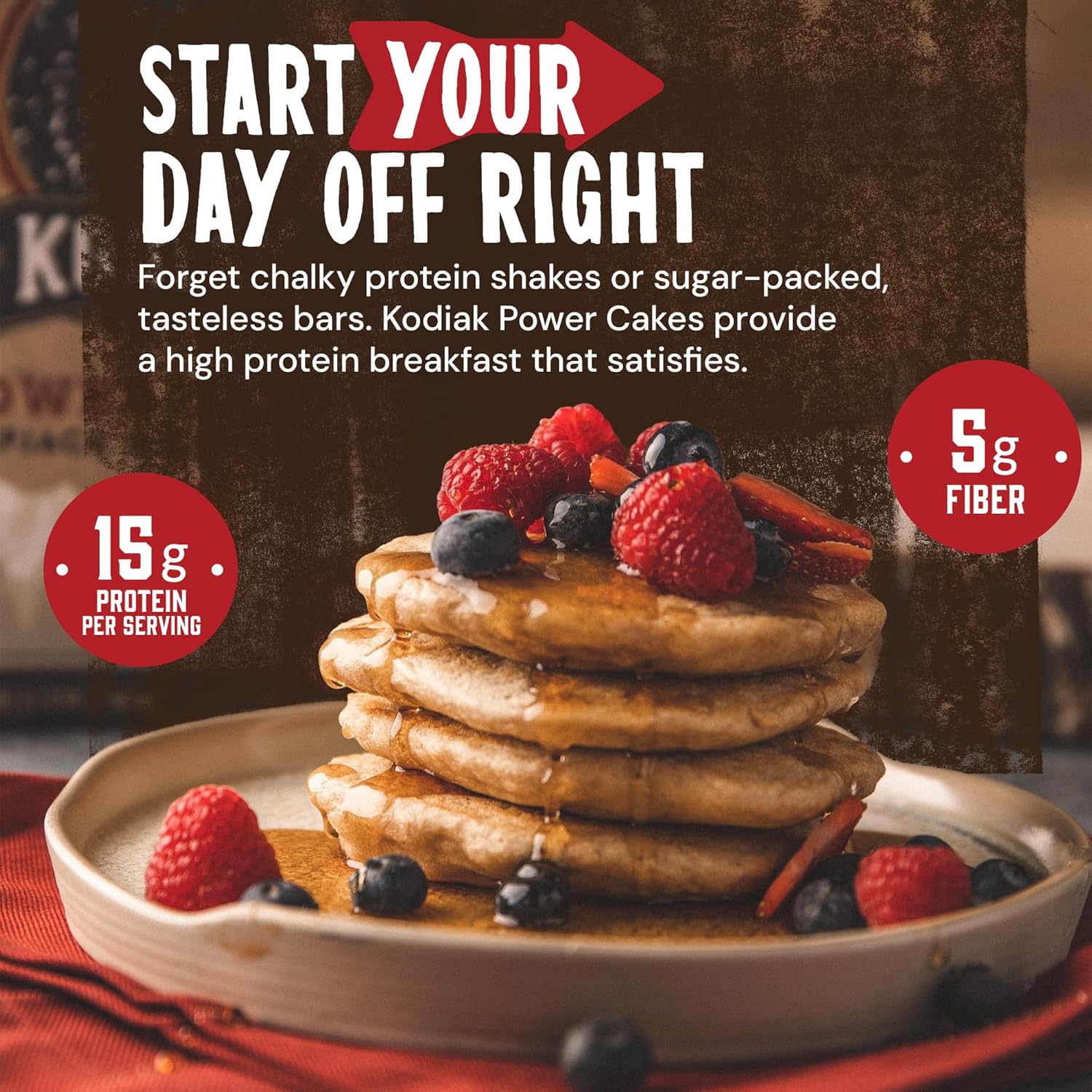 Kodiak Cakes protein pancake power cakes in buttermilk flavor, 20 oz, pack of 6 non-gmo baking mixes for flapjacks and waffles