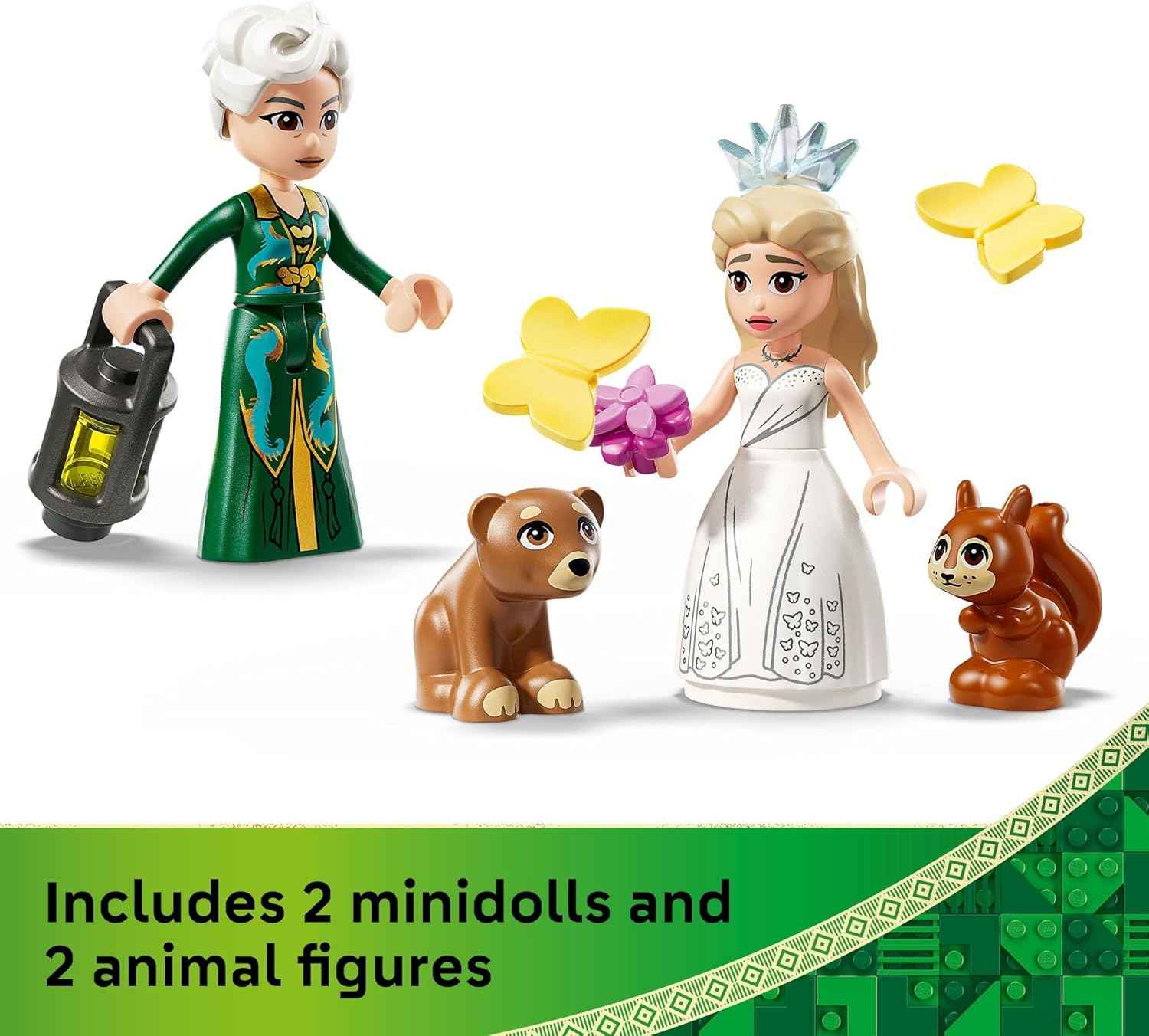 LEGO Wicked Glinda's Wedding Day Building Toy - Pretend Playset with 2 Minidolls, 2 Animal Toy Figures, & 2 Poseable Butterflies - Building Blocks for Kids, Ages 8+ - Gift for Girls & Boys - 75688