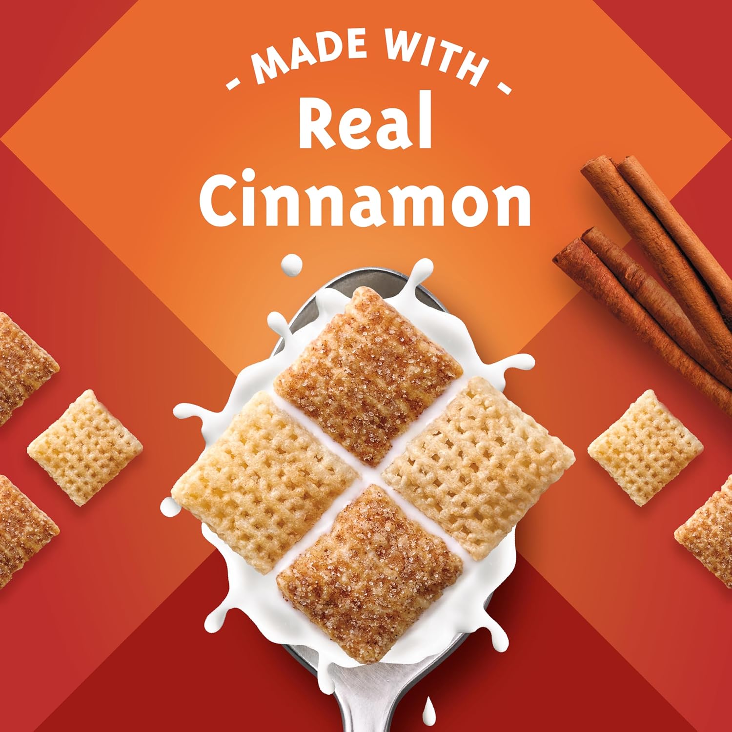 Cinnamon Chex gluten-free breakfast cereal, family size, 19.2 oz, whole grain, crunchy lattice squares