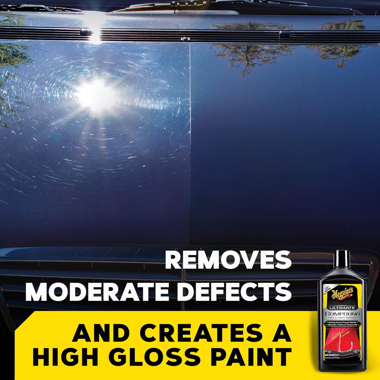 Meguiar's Ultimate Compound, 15.2 Oz, Pro-Grade Car Scratch Remover for Paint Correction and Polishing
