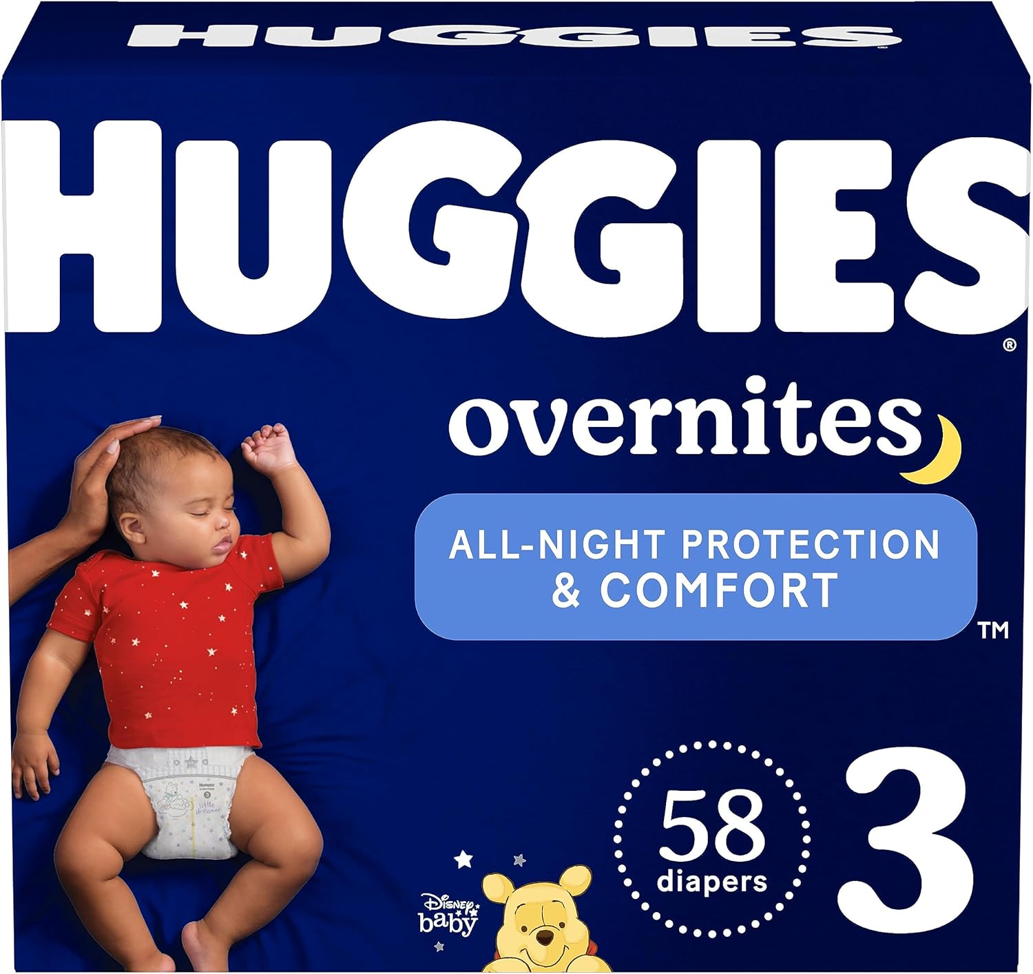 Huggies Overnites Size 5 Overnight Diapers, 50 Ct, 27+ lbs, Disney Designs