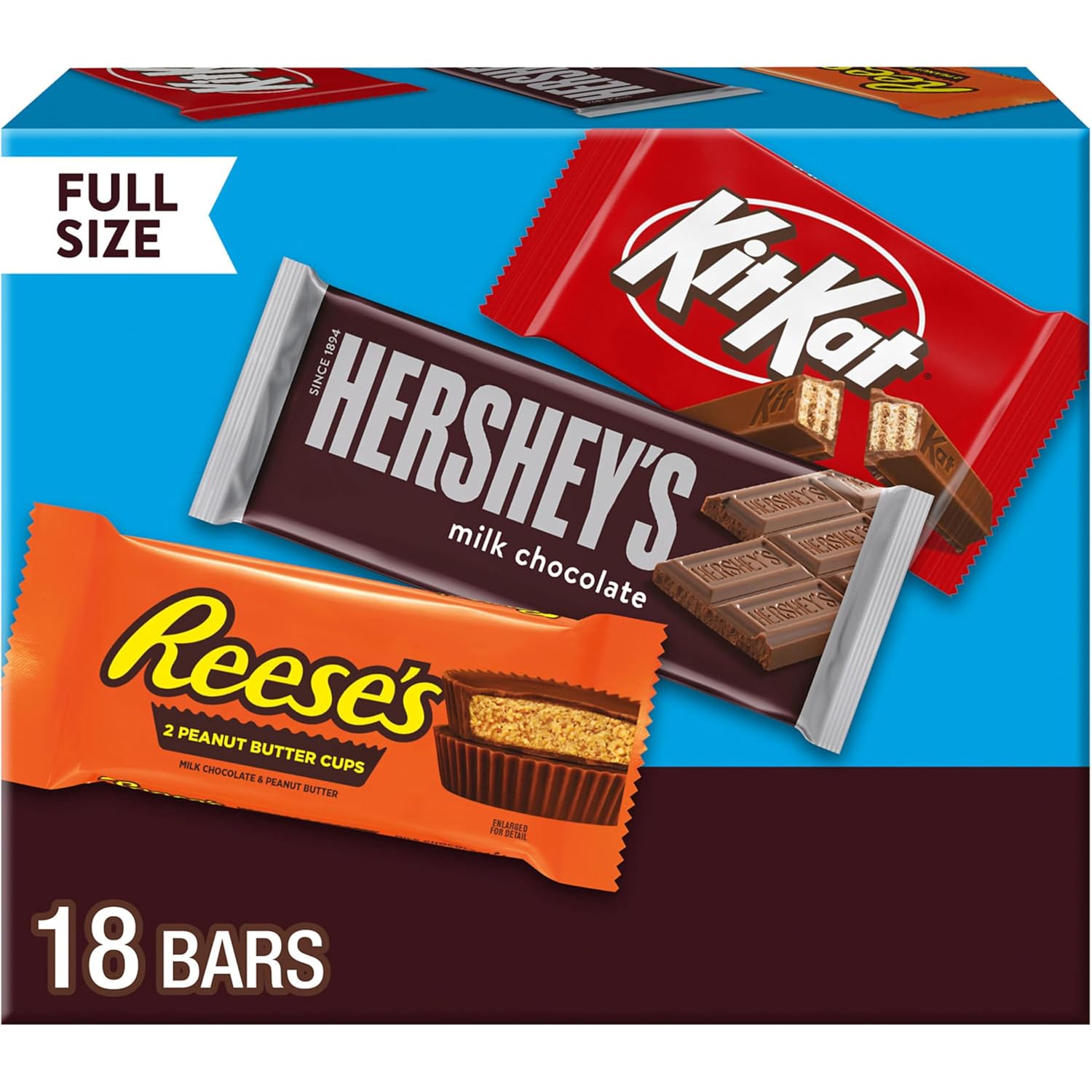 Hershey's assorted milk chocolate candy variety box 27.3 oz 18-count