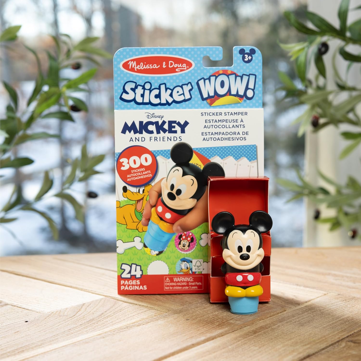 Melissa & Doug Sticker Wow!™ 24-Page Activity Pad and Sticker Stamper, 300 Stickers, Arts and Crafts Fidget Toy Collectible Character – Disney Mickey Mouse - for Kids Ages 3+ - FSC Certified