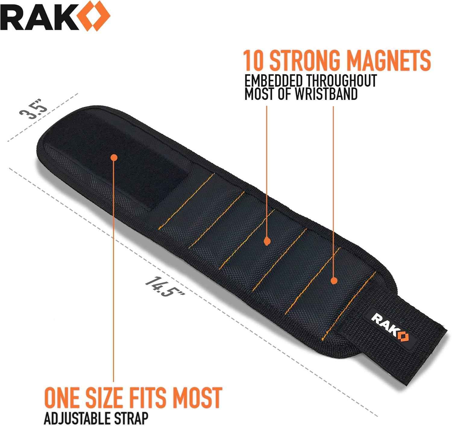 RAK Magnetic Wristband Gifts for Men - Premium Tool Belt for Holding Screws Nails with Powerful Magnets, Cool Gadgets Stocking Stuffers for Men, Holiday for Dad, Husband, Grandpa, Him