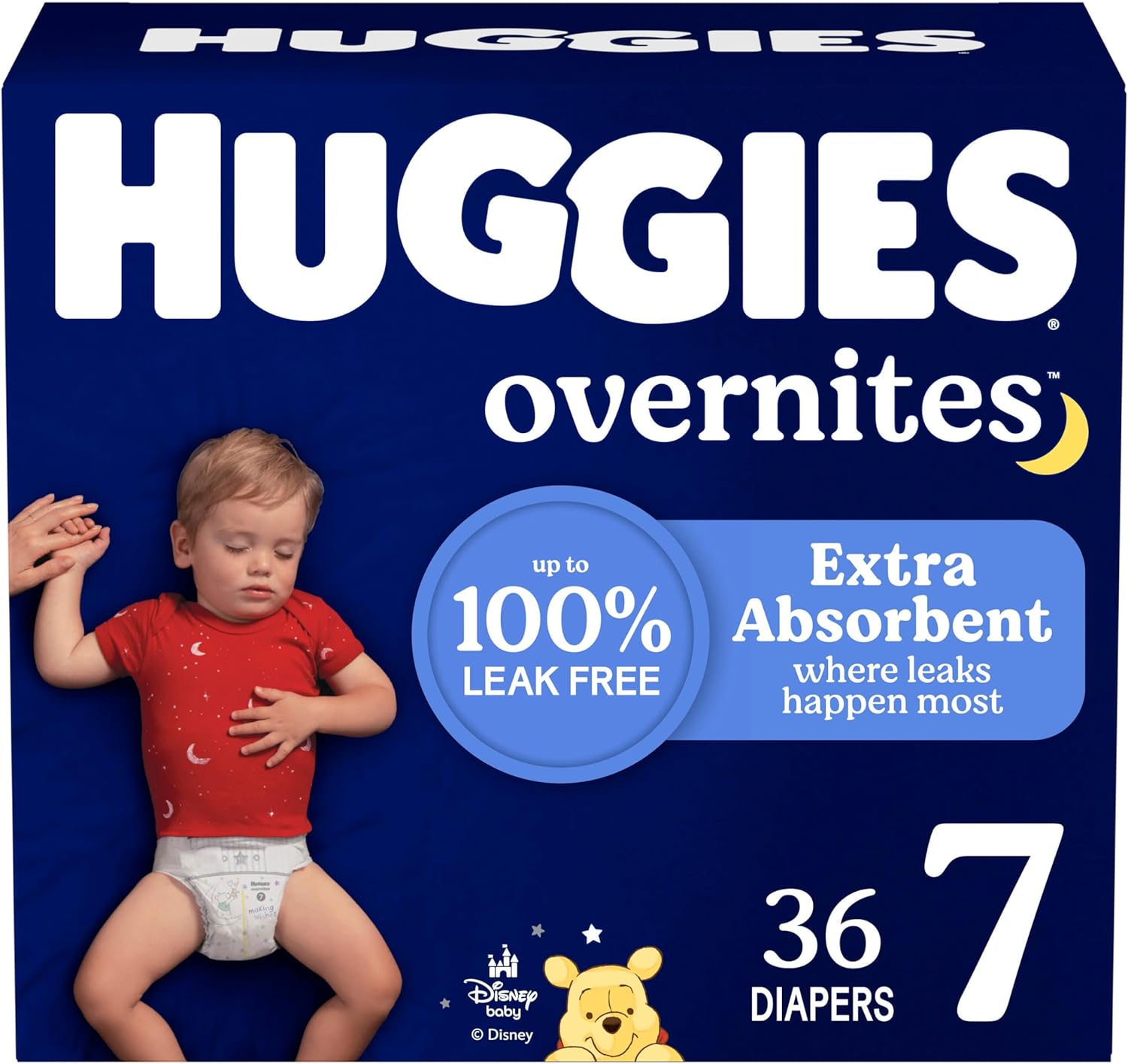 Huggies Overnites Size 5 Overnight Diapers, 50 Ct, 27+ lbs, Disney Designs
