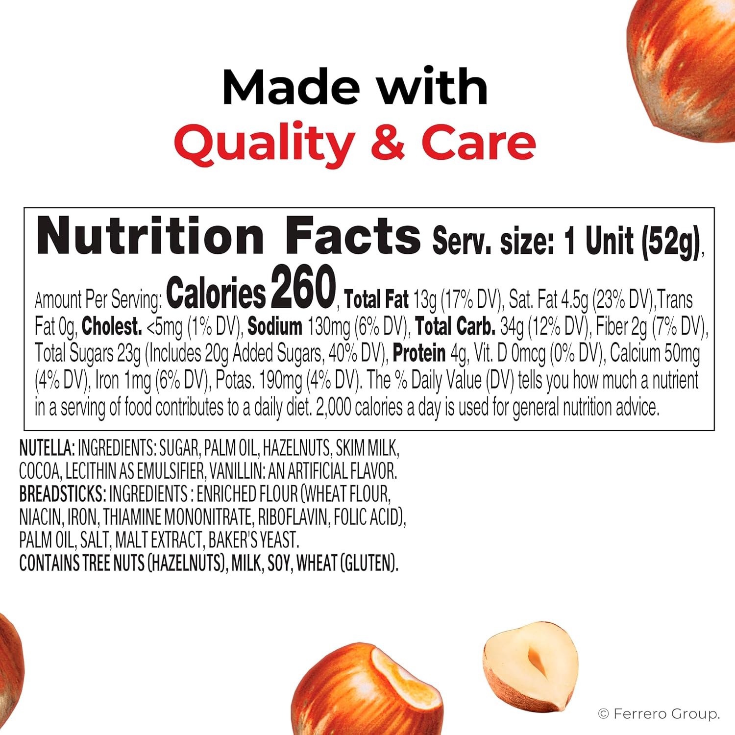 Nutella & GO! Chocolate Hazelnut Spread with Cocoa, 24 snack packs, 1.8 oz each, bulk snack