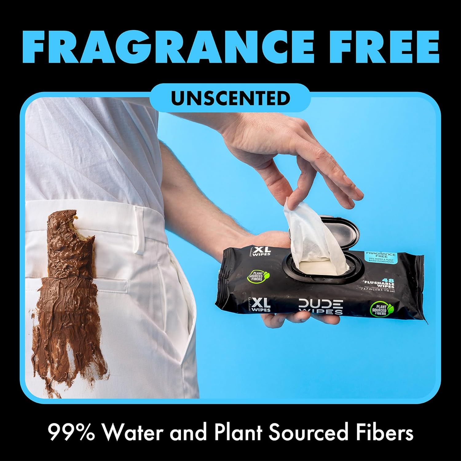 duke unscented extra-large adult wet wipes - 3 pack, 144 flushable wipes, septic and sewer safe
