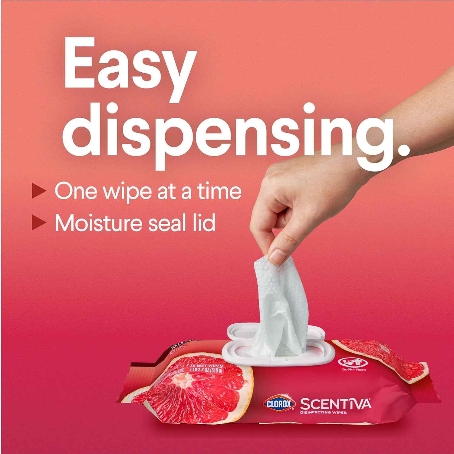 Clorox Scentiva Disinfecting Wipes, Grapefruit and Orange Blossom, 75 Ct., Pack of 3 (Pack May vary)