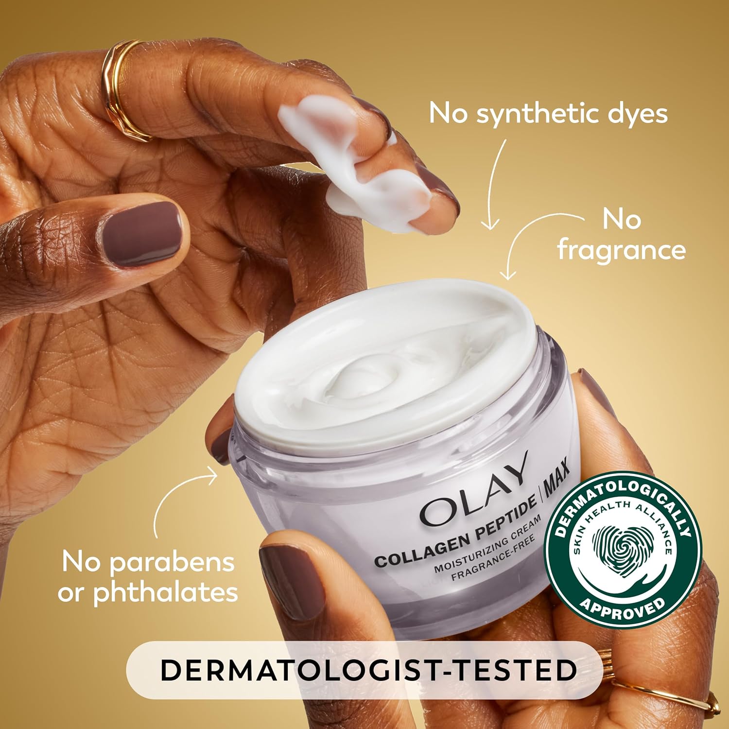 olay collagen peptide face moisturizer, firming cream for women, fragrance-free, non-greasy, hydrating and anti-aging skin care