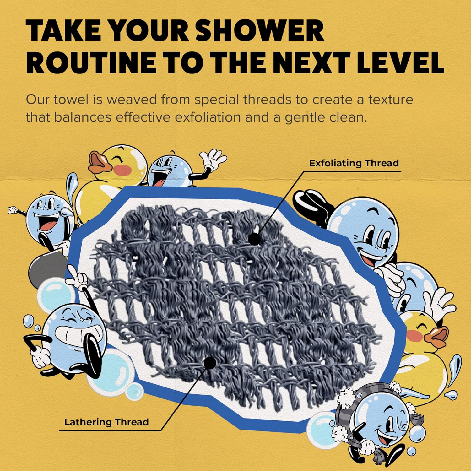 GOSHI exfoliating shower towel - rip-resistant exfoliating washcloth for all skin types - made in japan - soft and gentle