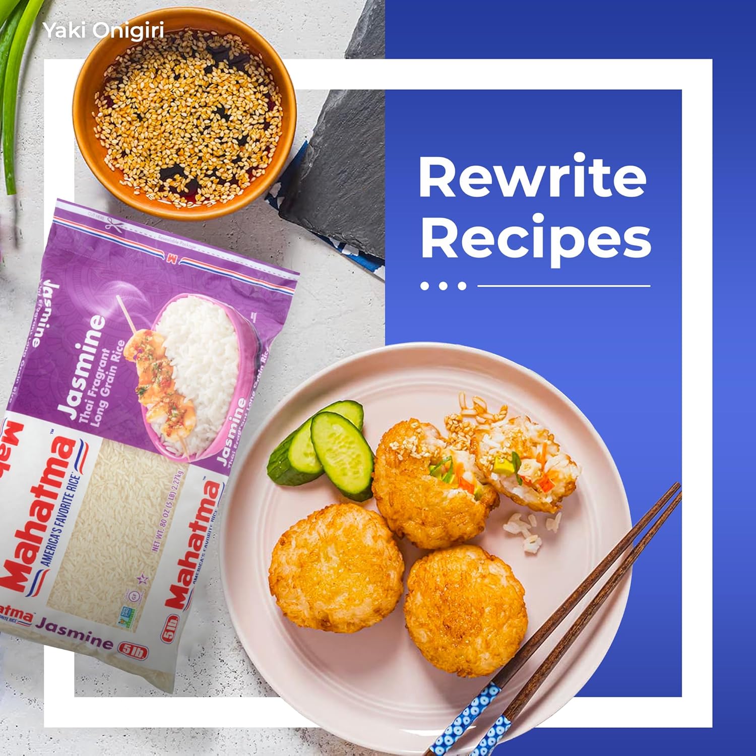 Mahatma Jasmine rice 80-ounce bag Thai Indian or Cambodian stovetop microwave cooking