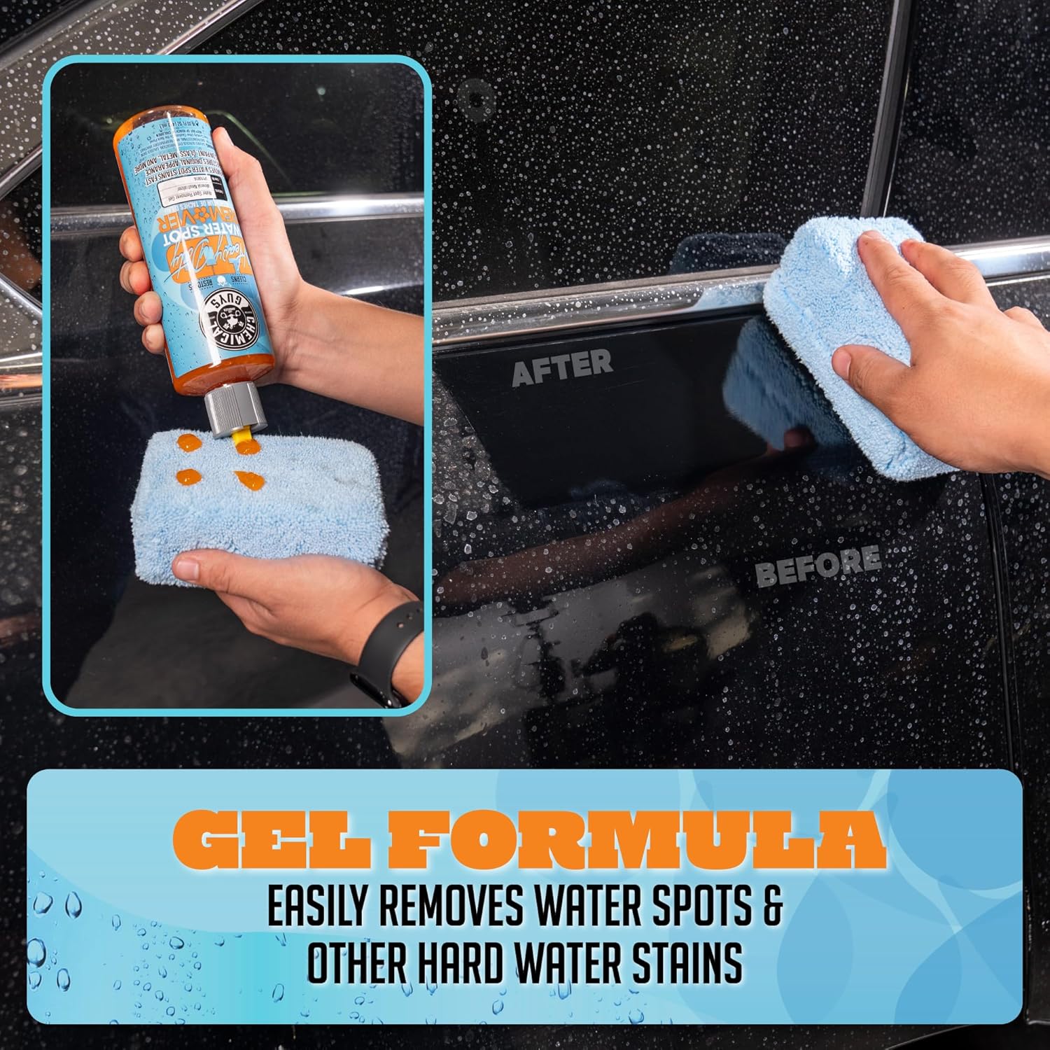 Chemical Guys Heavy Duty Water Spot Remover Gel for Paint, Glass, and Metal - Mineral and Water Spot Remover for Cars, Trucks, Motorcycles, RVs & More - 16 oz