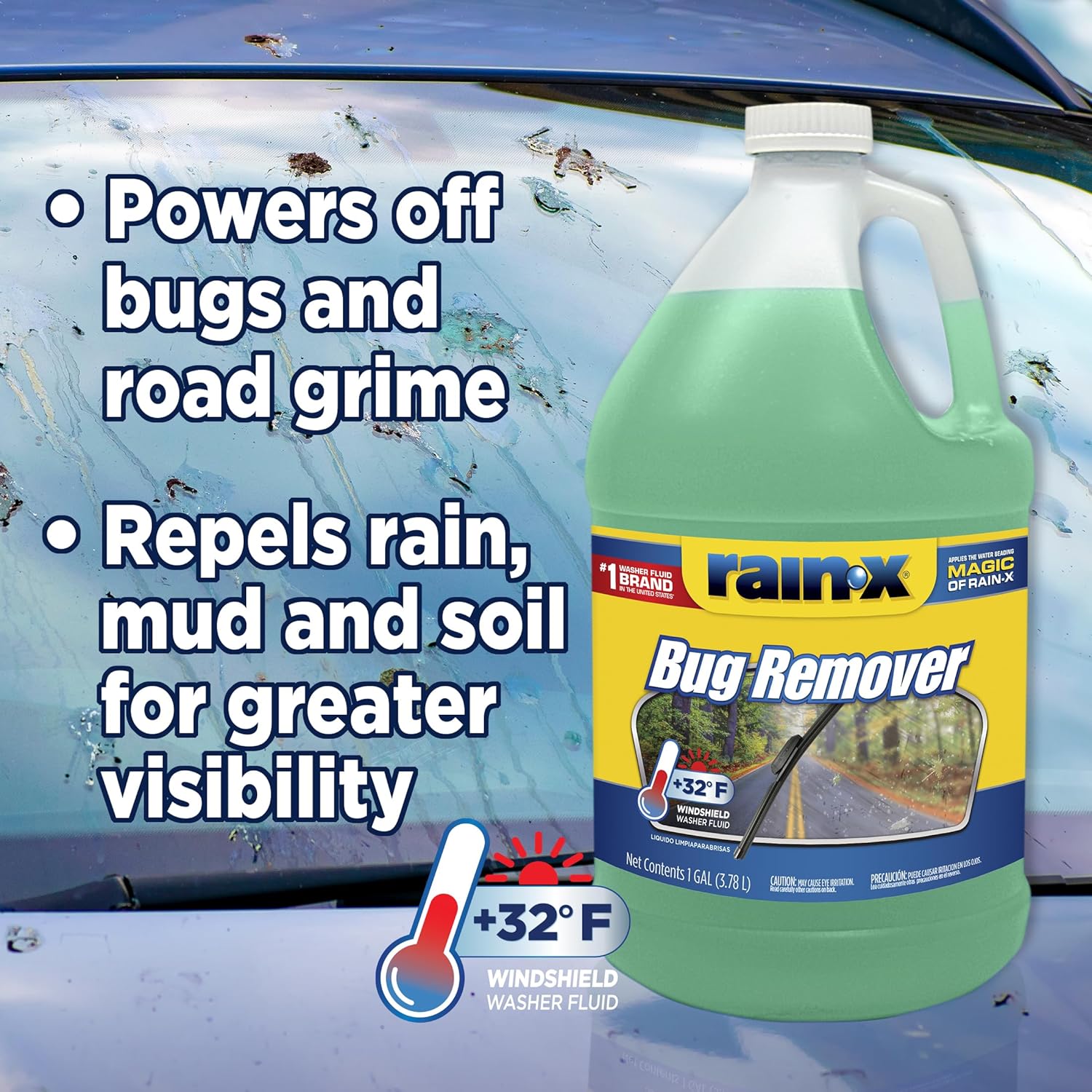 Rain-X RX68806 Bug Remover WWF Headlight & Glass Restoration Cleaner 7oz