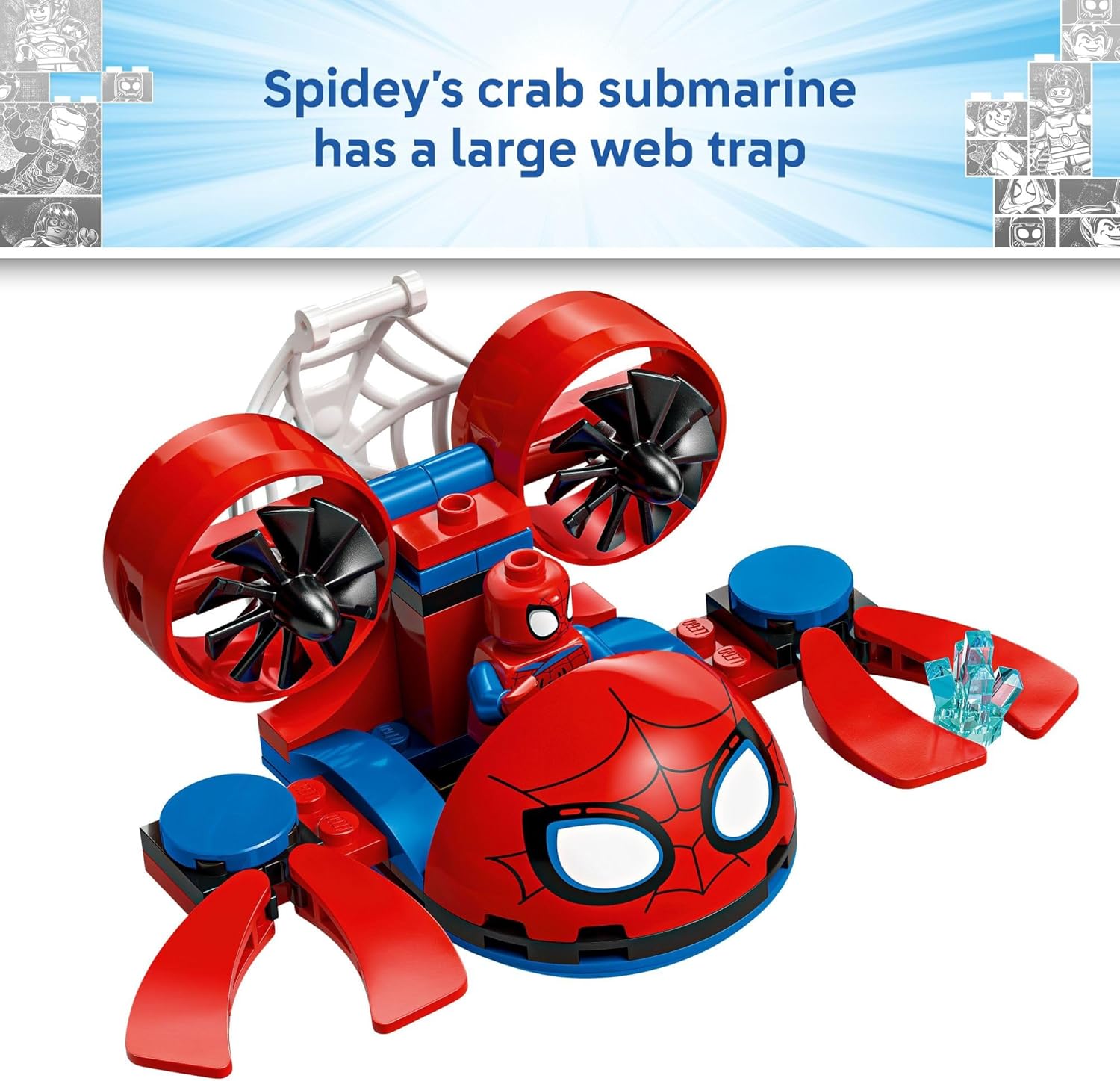LEGO Marvel Spidey and His Amazing Friends Spidey: Underwater Vehicles Building Toy for Kids - Super Hero Pretend Play Set for Preschool Boys & Girls, Ages 4+ - Gift Idea for Birthdays - 11207