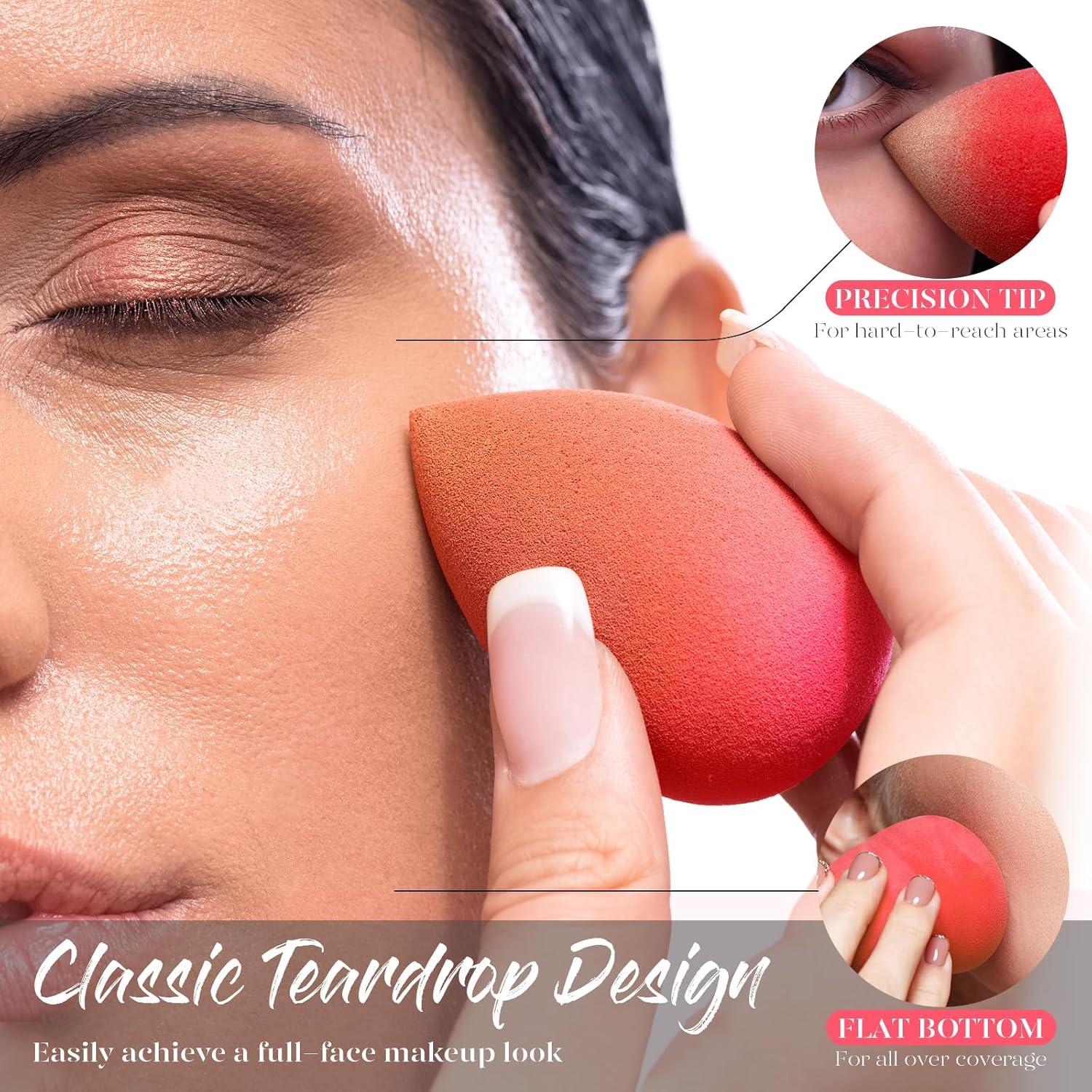 5-piece latex-free makeup sponge set for blending foundation, liquid, cream & powder, ultra-soft, vegan