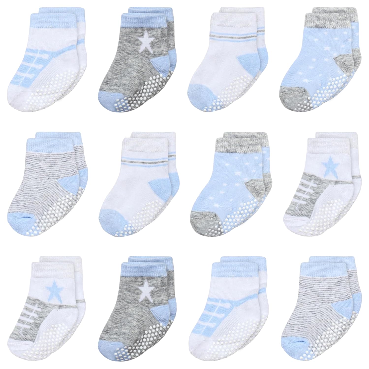 Mother's Choice Organic Cotton Baby Socks 0-6 Months, 12 pairs, Soft, Cozy, and Gentle Socks for Infants Girls and Boys