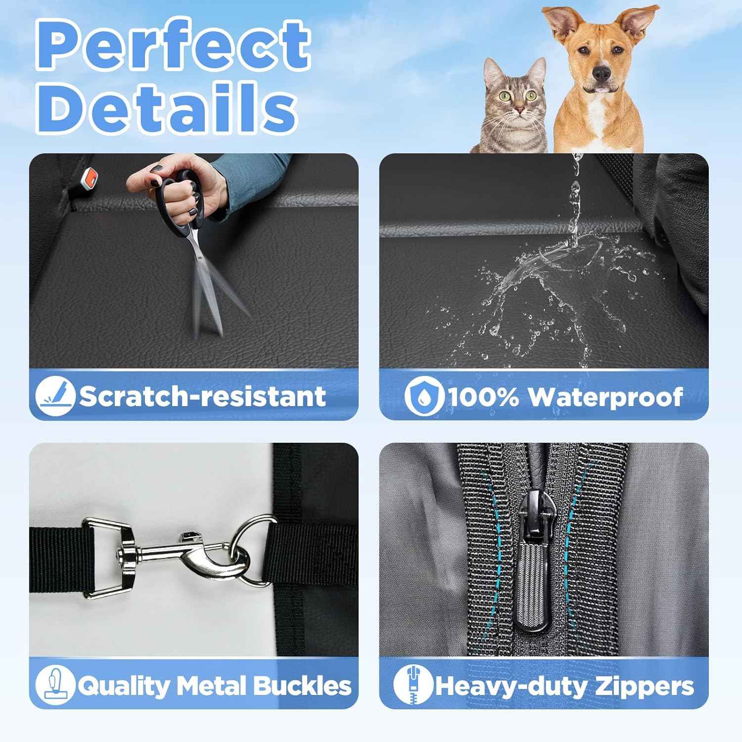 Back Seat Extender for Dogs, Waterproof Dog Car Seat Cover for Back Seat with Hard Bottom, 2026 Upgraded Material, Anti Scratch, Safer, Easy to Use and Clean, Holds 400lbs