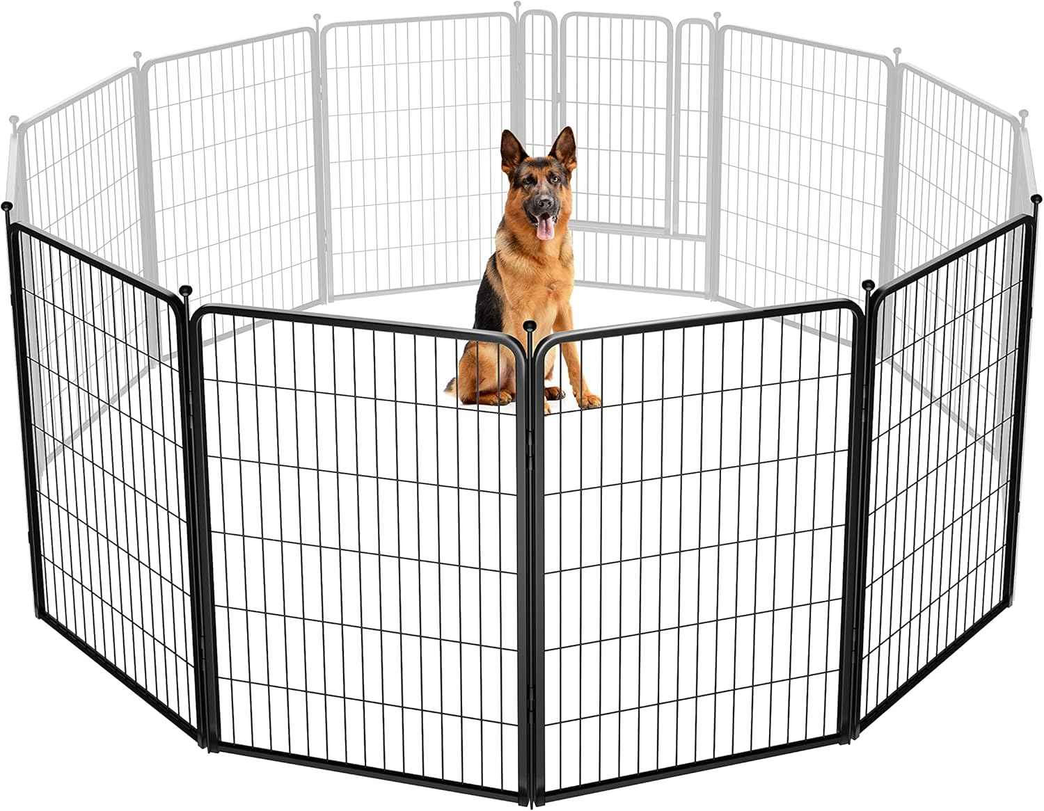 FXW Rollick Unleashed Dog Playpen for Indoor, Yard, RV Camping, 24 inch 8 Panels for Small and Puppy Dogs, Black│Patented