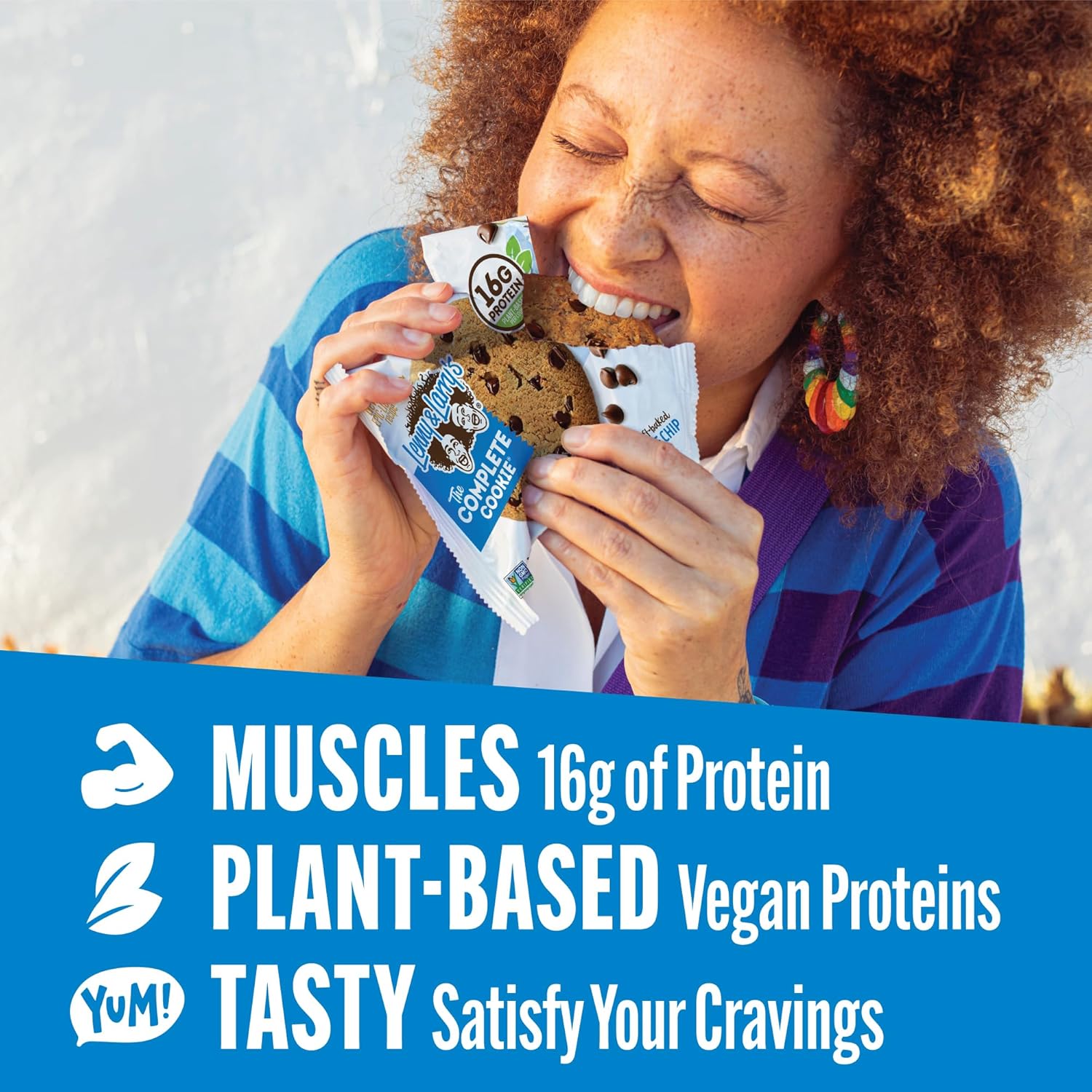 Lenny & Larry's Complete Chocolate Chip Protein Cookies, soft-baked, 16g plant protein, vegan, non-GMO, high fiber, 4 oz, 12-pack
