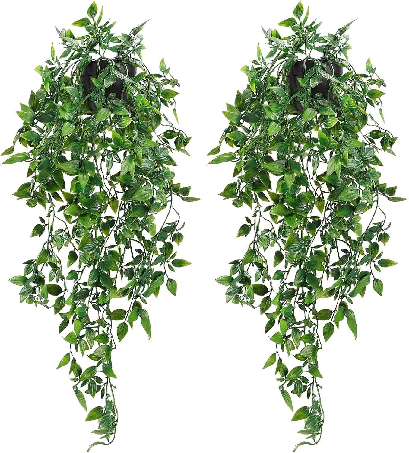 Whonline Fake Hanging Plants, Artificial Small Potted Plants for Indoor Outdoor Aesthetic Office Living Room Shelf Decor (1 Pack)