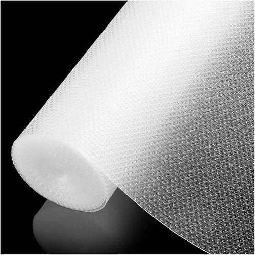 100% EVA Shelf Liner for Kitchen Cabinet, 24" x 360" Drawer Liners Non Adhesive Non Slip Waterproof Plastic Paper, Dresser Pantry Bathroom Refrigerator Protector, Clear