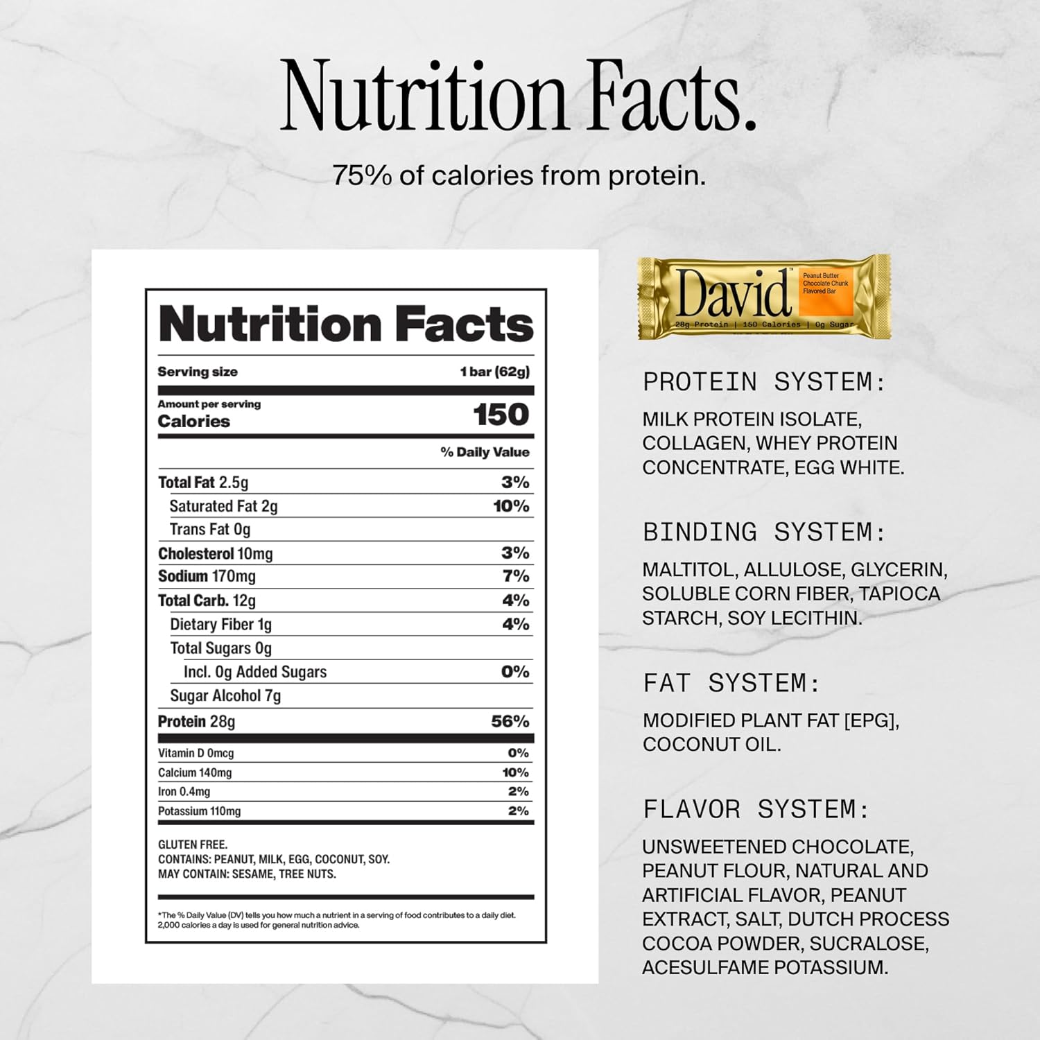 david high protein bars no sugar peanut butter chocolate chunk flavor 28g protein low carb gluten free