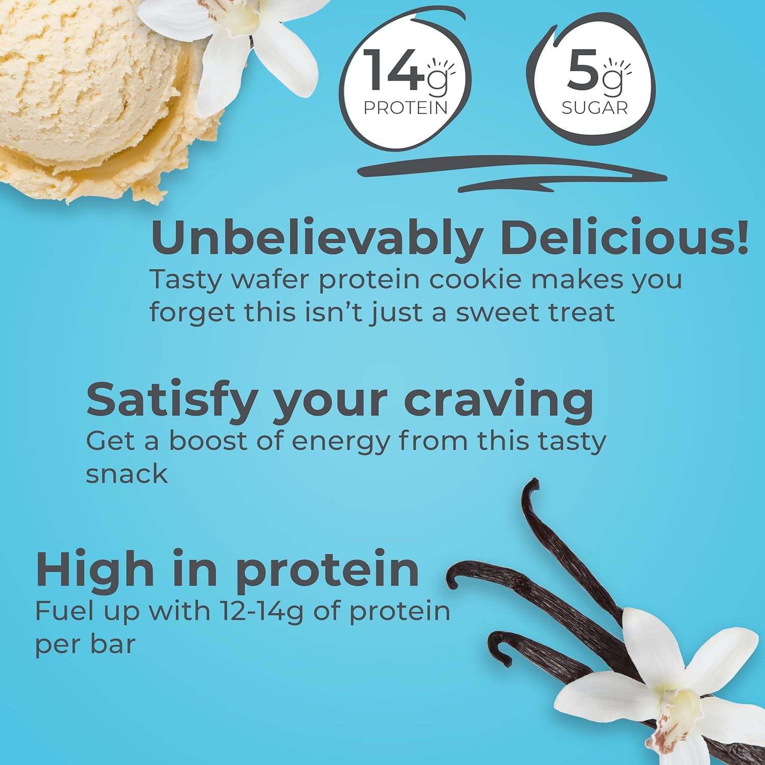 Power Crunch Protein Wafer Bars, High Protein Snacks with Delicious French Vanilla Creme Flavor, 1.4 Ounce, 12 Count
