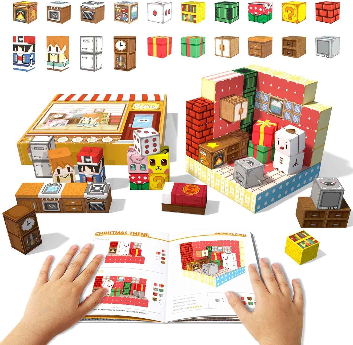Payleeg Magnetic Blocks, Forest Animals Magnet World Set, Magnetic Building Cubes for Boys Girls Age 4-8, 5-7, 8-12, STEM Montessori Sensory Toys for 3+ Toddlers, Travel Outdoor Toy Gifts for Kids