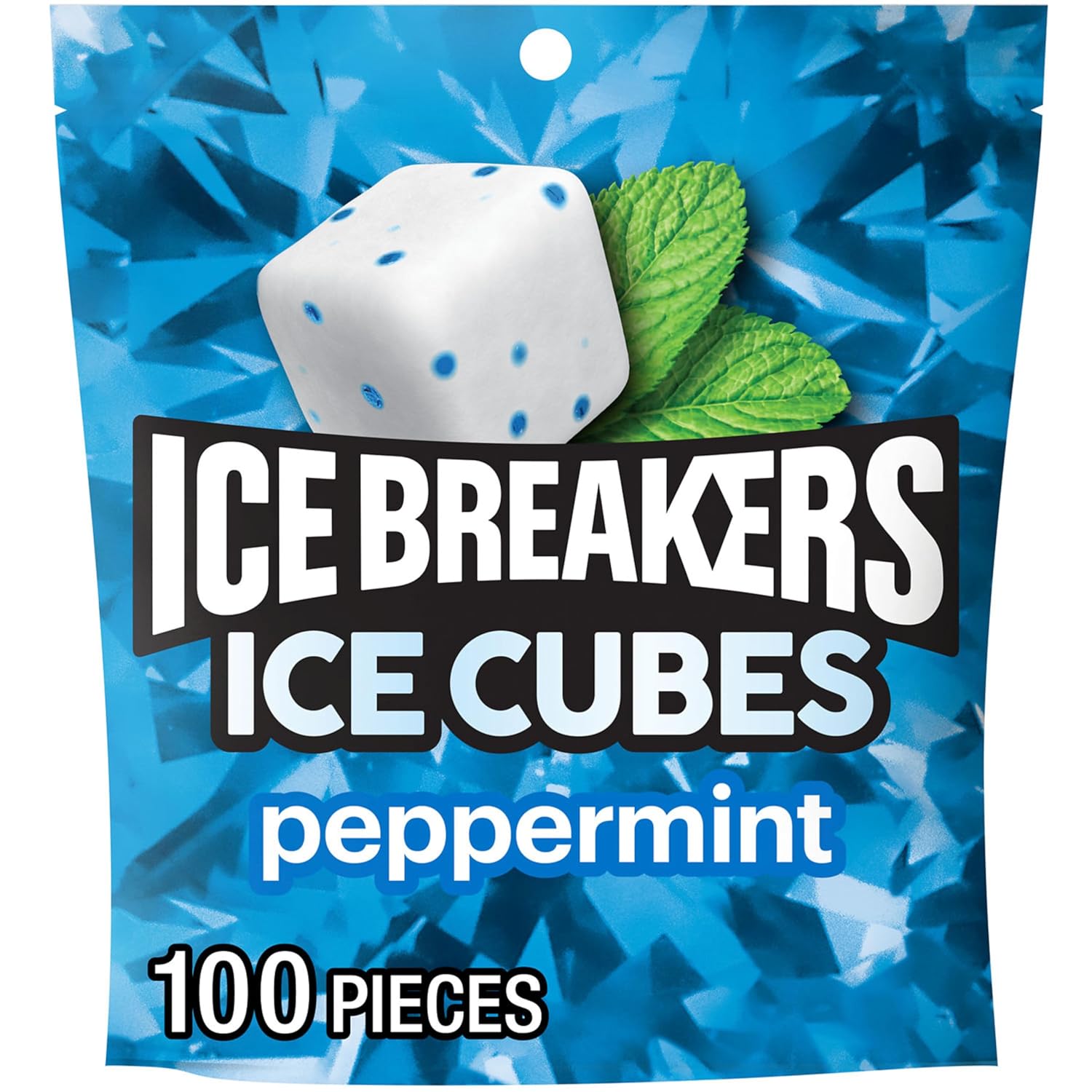 ICE BREAKERS Peppermint Sugar Free Chewing Gum 8.11 oz, 100 pieces in a resealable pouch