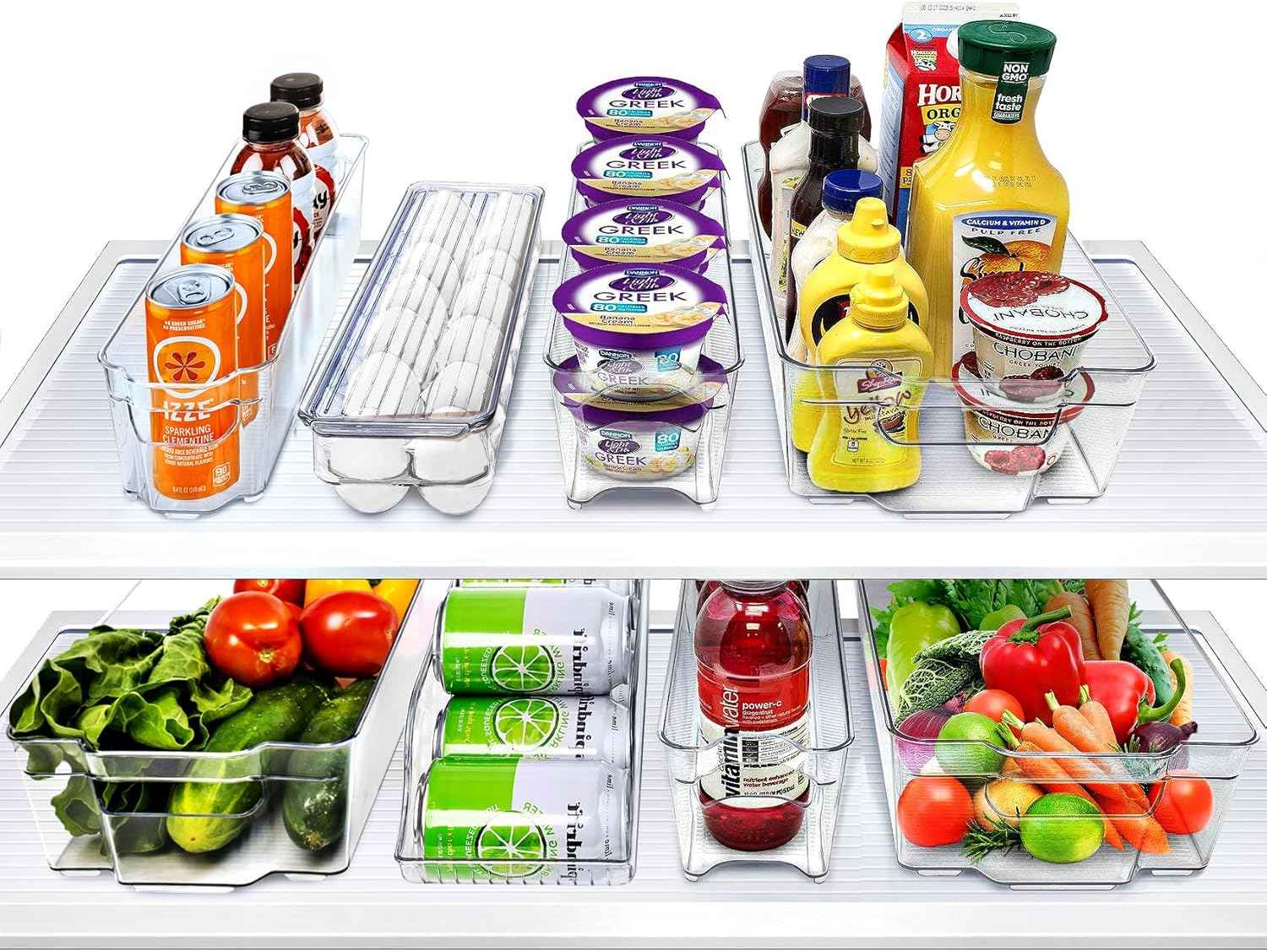 Sorbus Fridge Bins and Freezer Bins Refrigerator Organizer Stackable Food Storage Containers BPA-Free Drawer Organizers for Refrigerator Freezer and Pantry