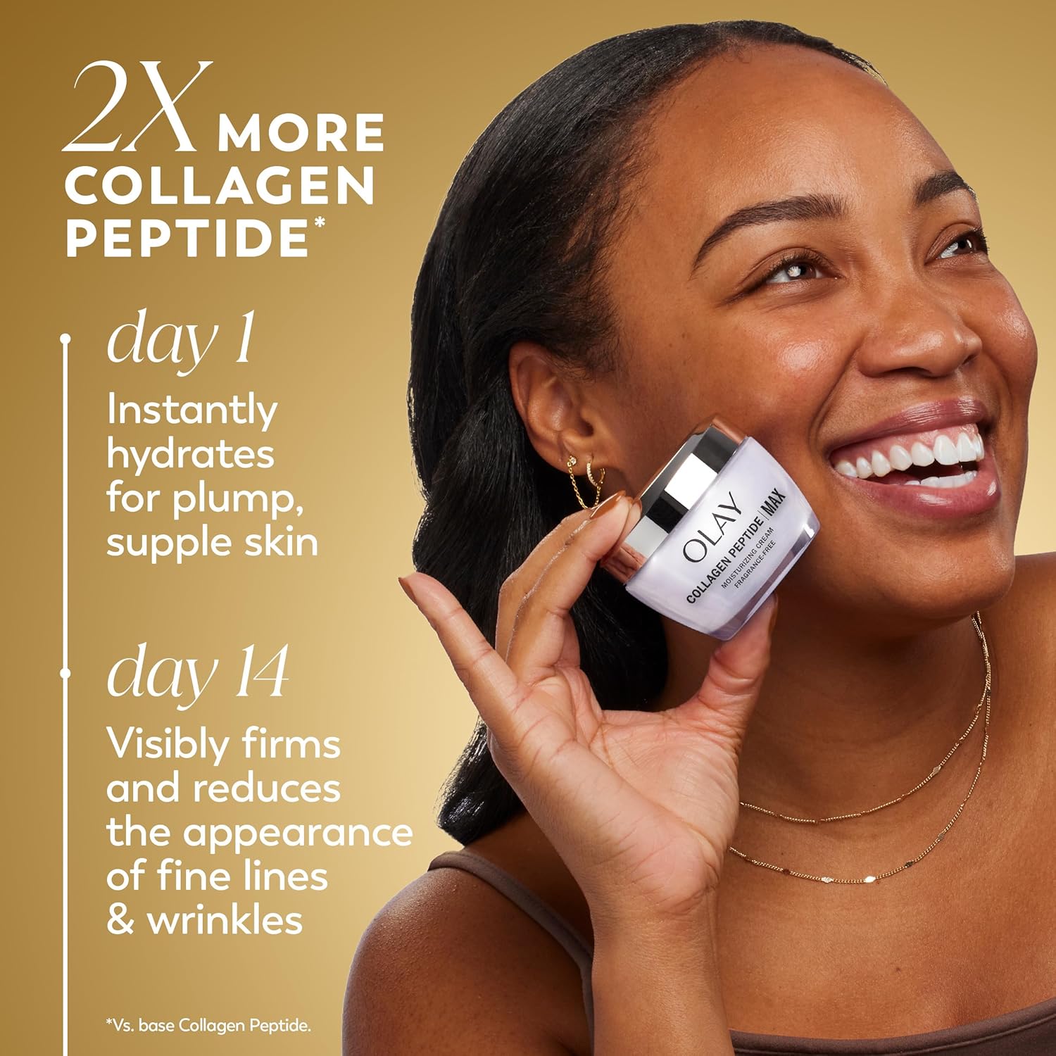 olay collagen peptide face moisturizer, firming cream for women, fragrance-free, non-greasy, hydrating and anti-aging skin care