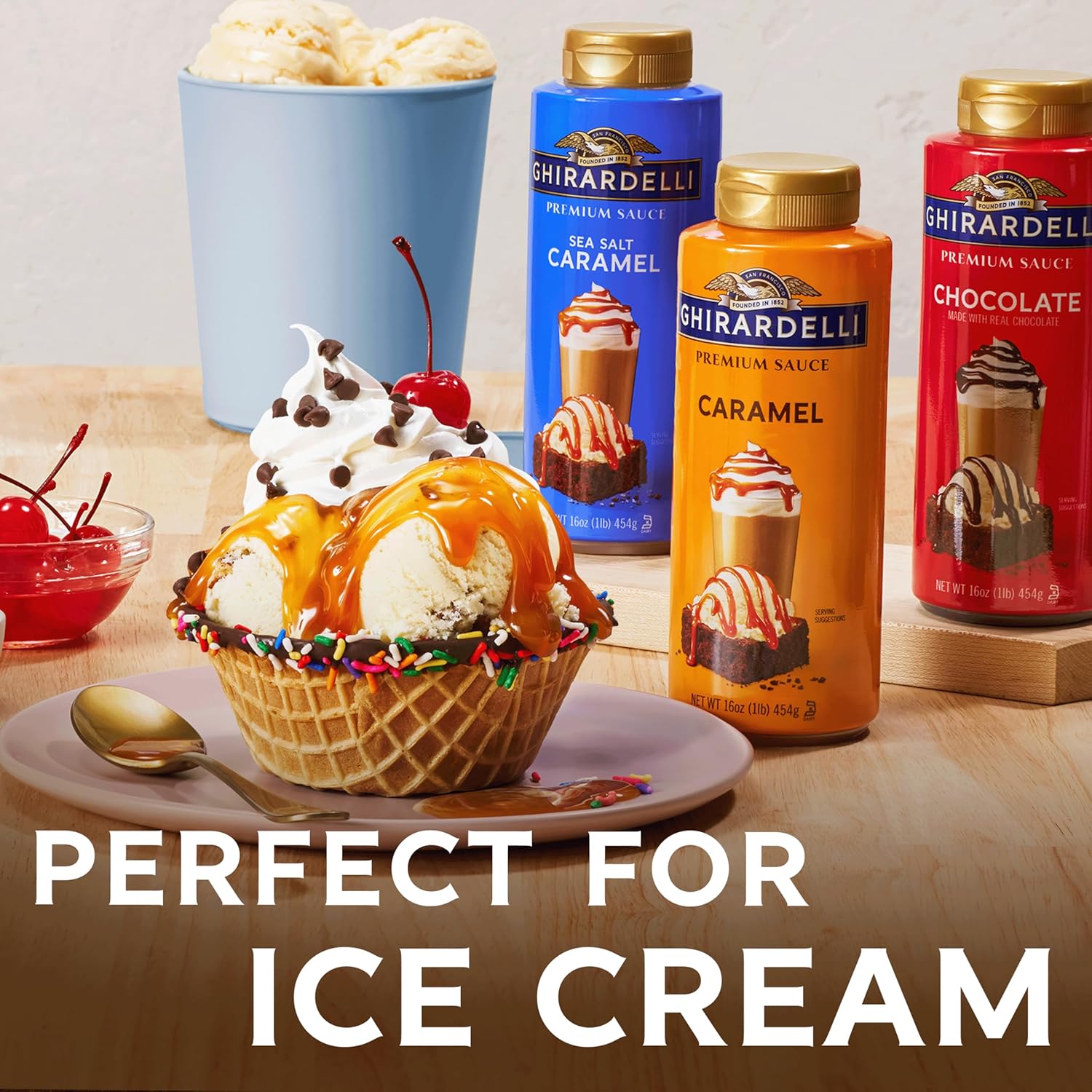 Ghirardelli 16 oz Chocolate Sauce Bottle, Rich Dessert Topping with Real Chocolate and Easy Squeeze Bottle
