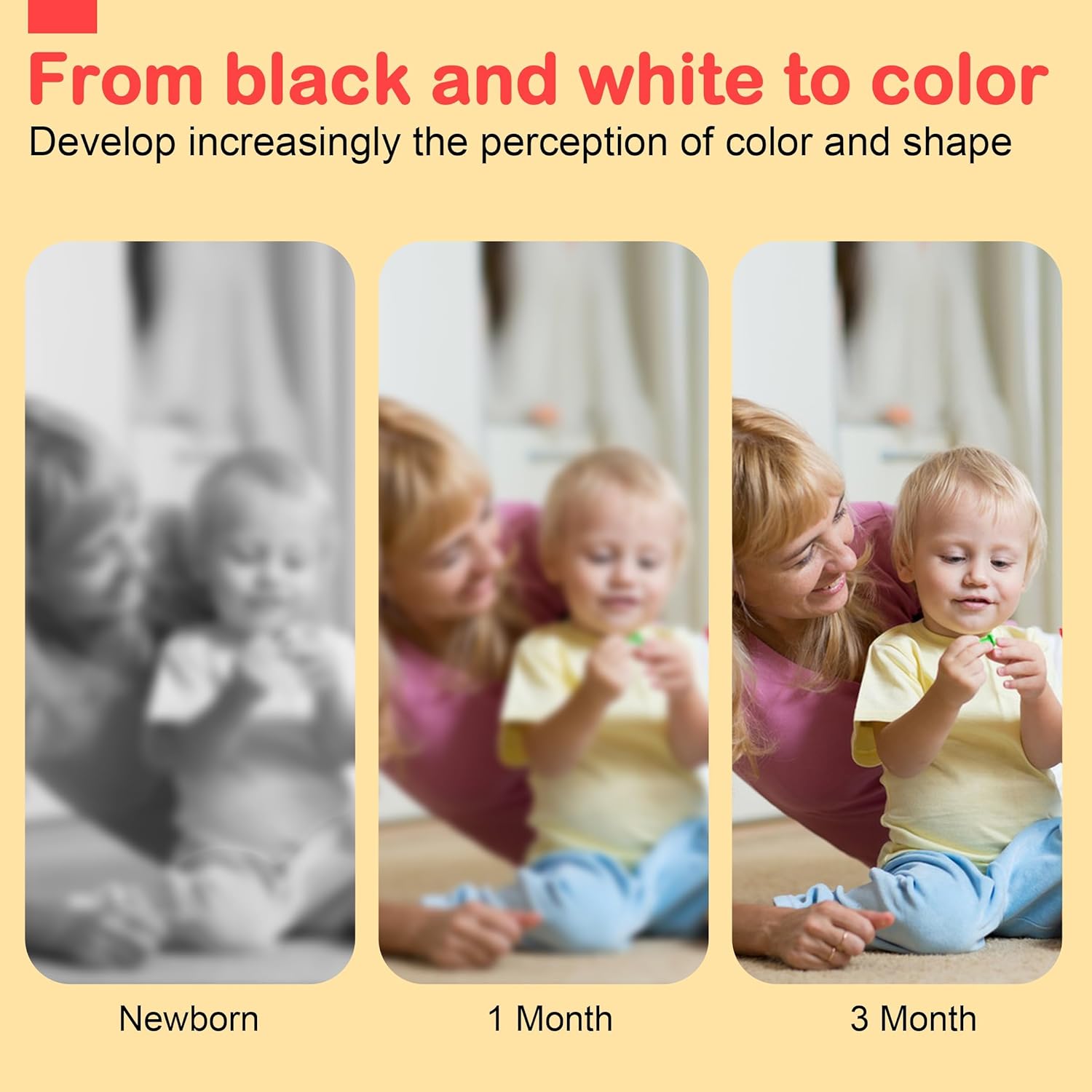 URMYWO Black and White Baby Toy, Tummy Time High Contrast Newborn Toys 0-3 Months, Soft Baby Book, Visual Stimulation Montessori Sensory Infant Toys 0-6-12 Months, Boy Girl Shower Gift