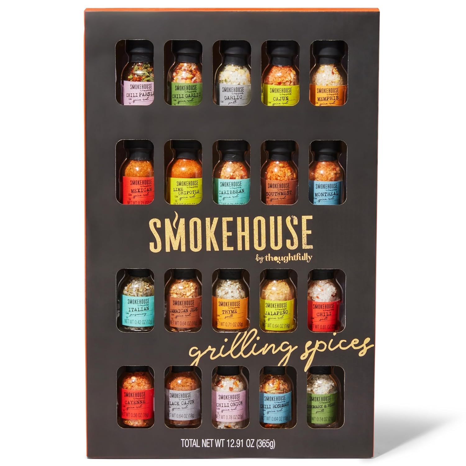 Smokehouse by Thoughtfully 20-count Ultimate Grilling Spice Set with Chili Garlic, Rosemary, and more