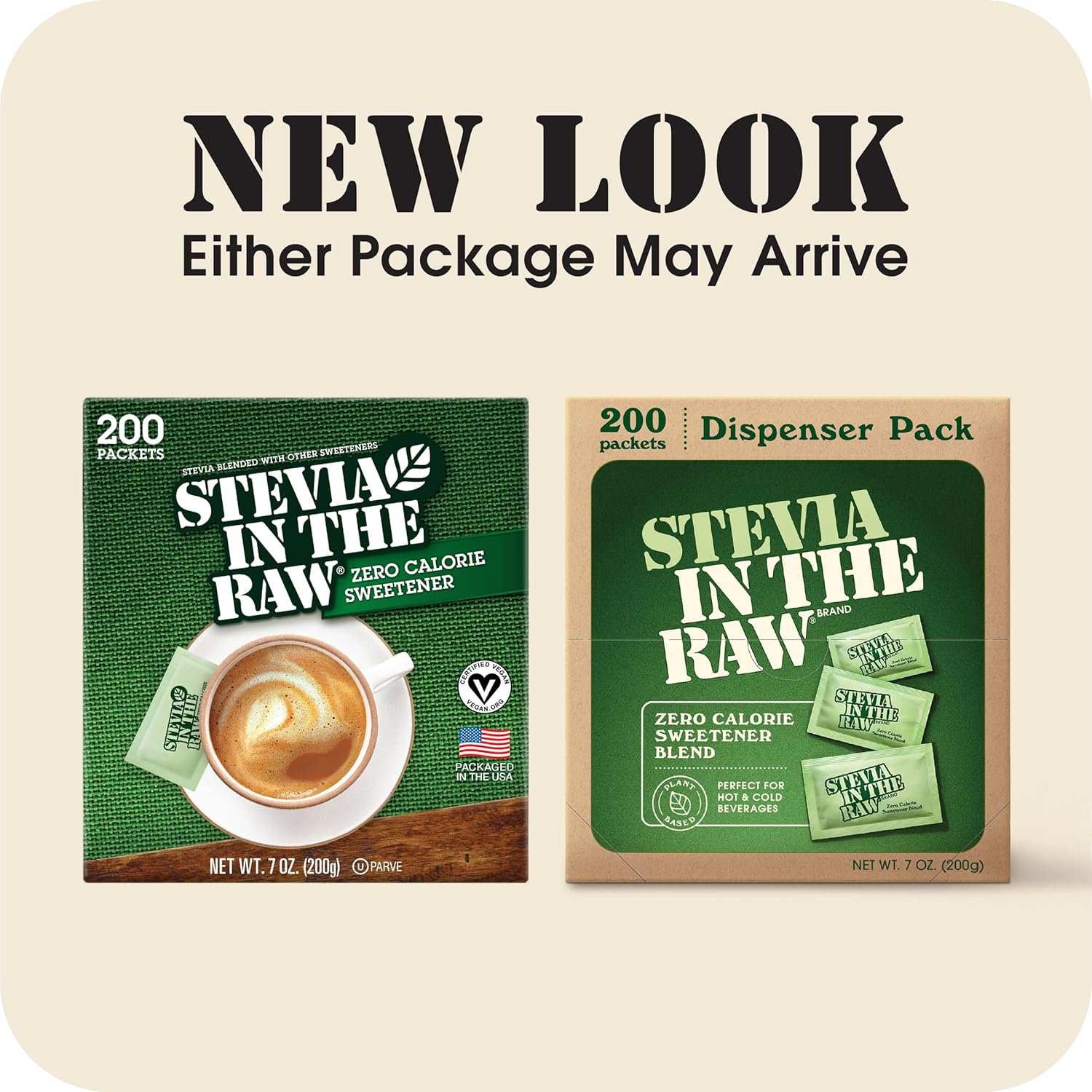 Stevia In The Raw Stevia Sweetener 200ct zero-calorie packets, 2-pack, vegan, gluten-free, kosher, low glycemic