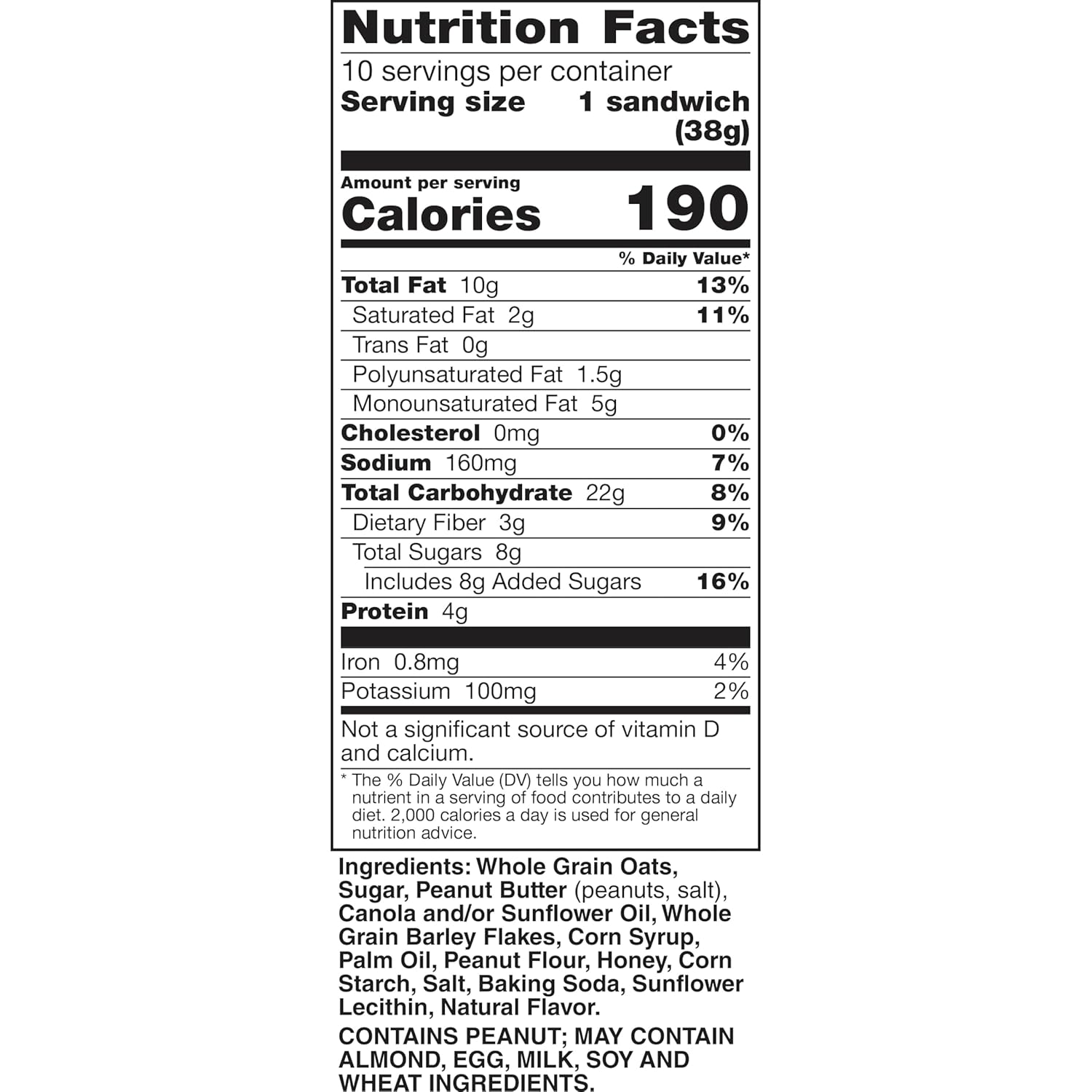 Nature Valley biscuit sandwiches peanut butter snack bars 10 bars 13.5 oz