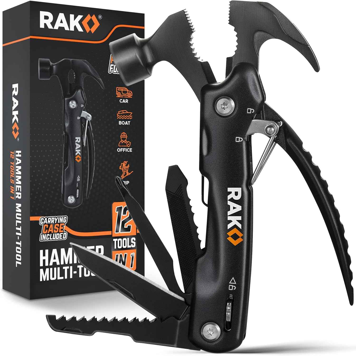 RAK Multitool Pen - Multi-Tool Pens, LED Light, Flathead, Phillips Screwdrivers, Level, Ruler, Bottle Opener, and Stylus. Cool Gadgets Gifts for Men, Dad, EDC Pen Tool, Gift-Ready Box, Pack of 2