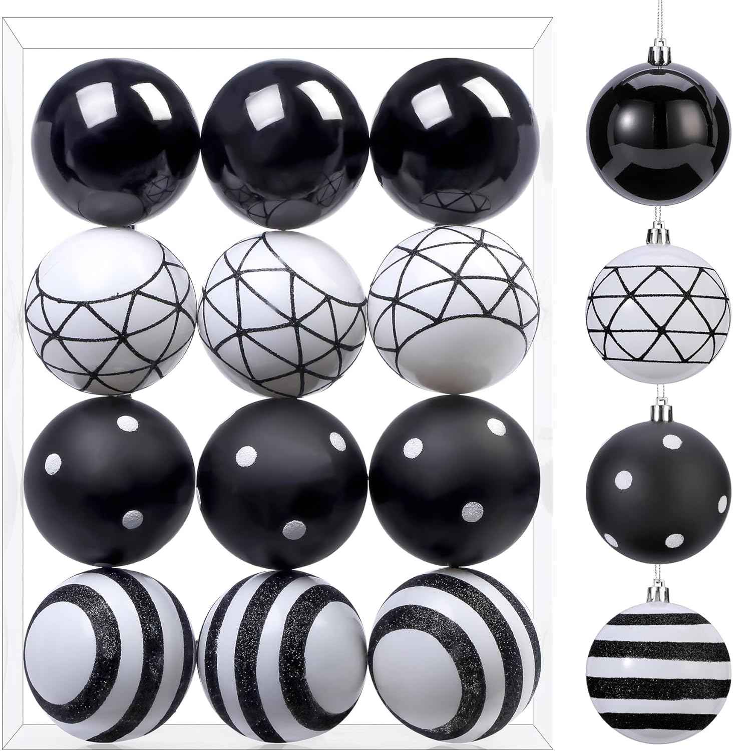 SHareconn 30ct 2.36 Inch Christmas Tree Balls Ornaments, Colored Shatterproof Plastic Decorative Baubles Decorations for Xmas Tree Decor Holiday Party Wedding Decoration (Red & Gold, 60mm)