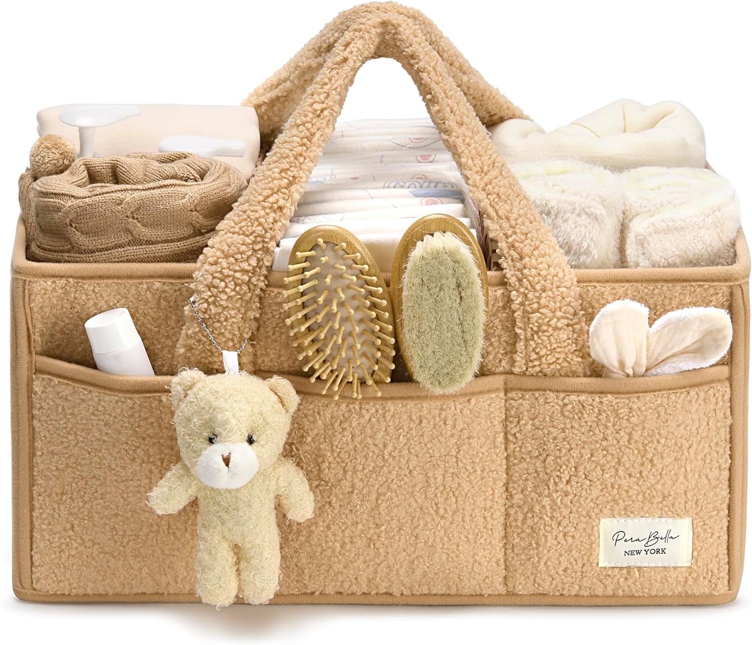 PeraBella Diaper Caddy Organizer for Changing Table, Storage Basket for Wipes and Essentials