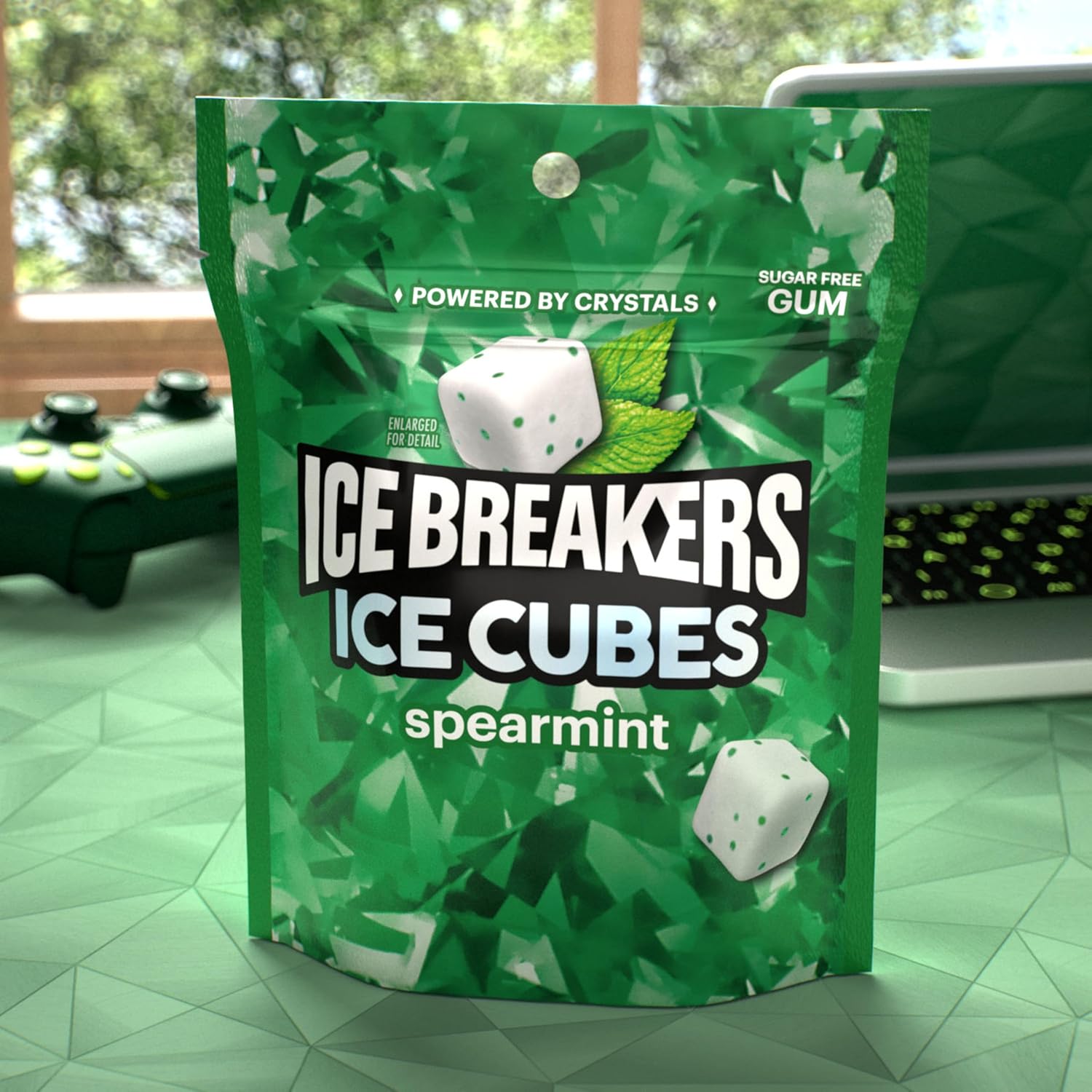 ice breakers spearmint sugar free chewing gum pouch 8.11 oz 100 pieces