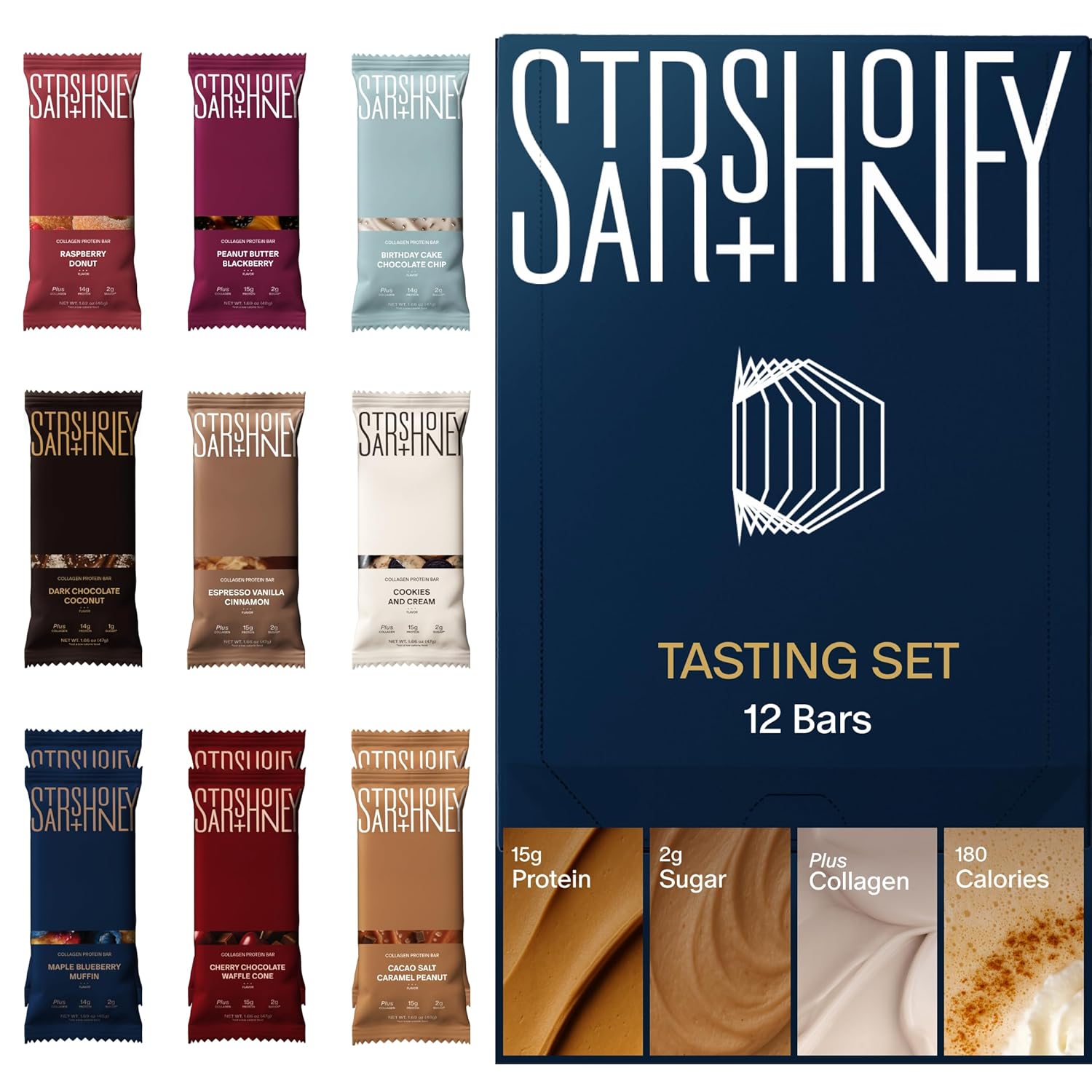stars + honey protein bars, flavor variety, 15g protein, 2g sugar, keto friendly snack, gluten free, dairy free, soy free