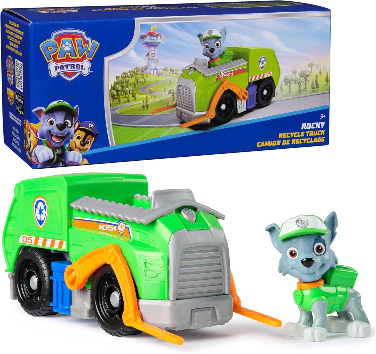 PAW Patrol, Chase’s Patrol Cruiser, Toy Car with Collectible Action Figure, Sustainably Minded Kids Toys for Boys & Girls Ages 3 and Up