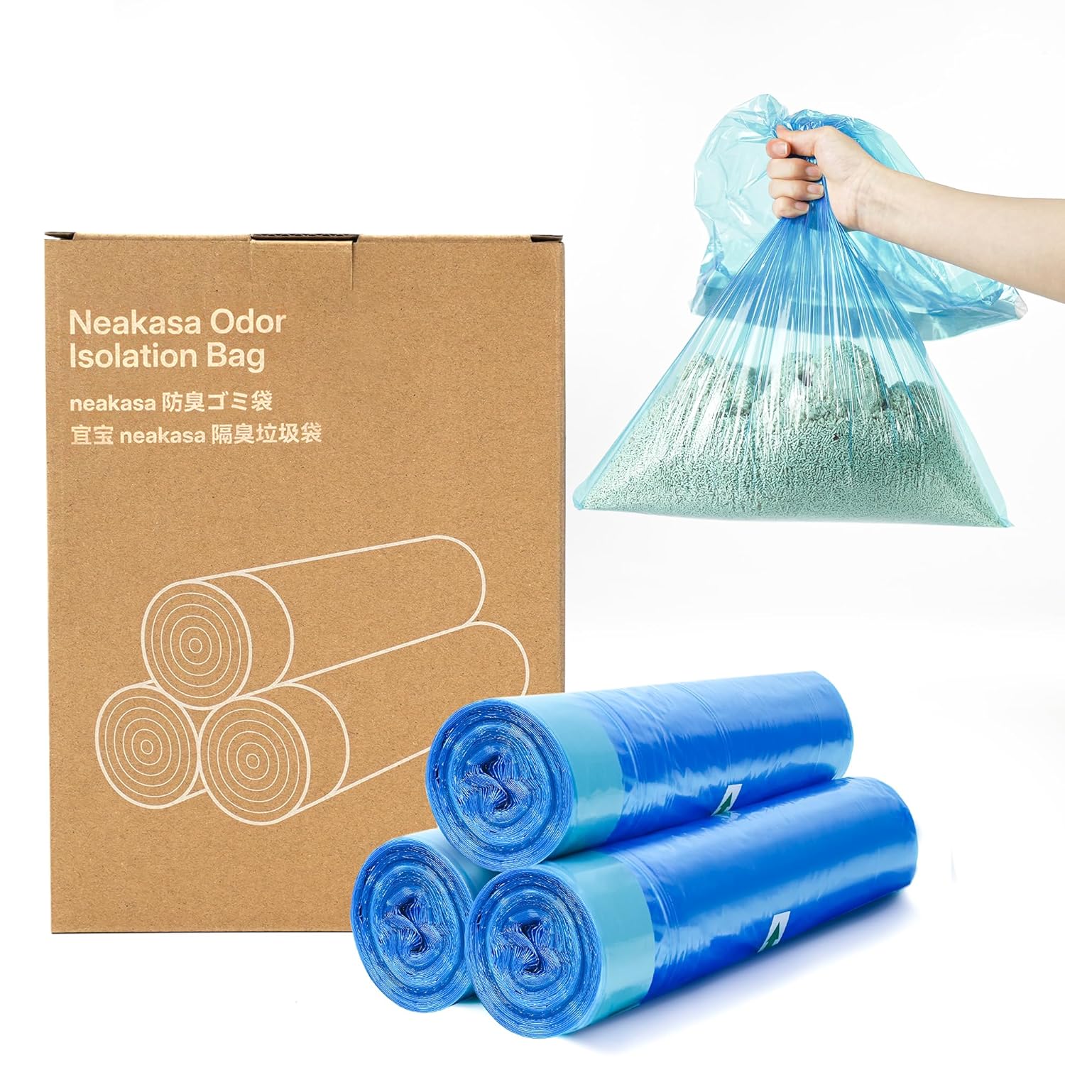 Neakasa 9.2L PooGuard Litter Disposal Bin with Viewing Window and 4-Month Refill Bag, white
