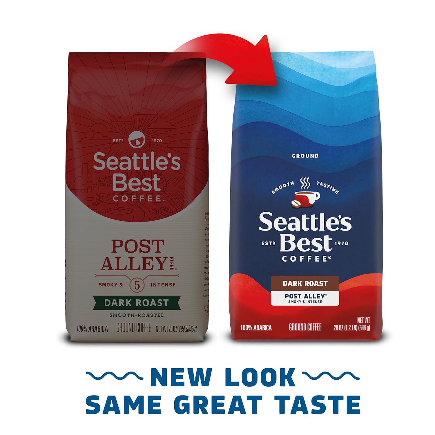 seattles best coffee dark roast ground coffee post alley 100 arabica 20 oz bag
