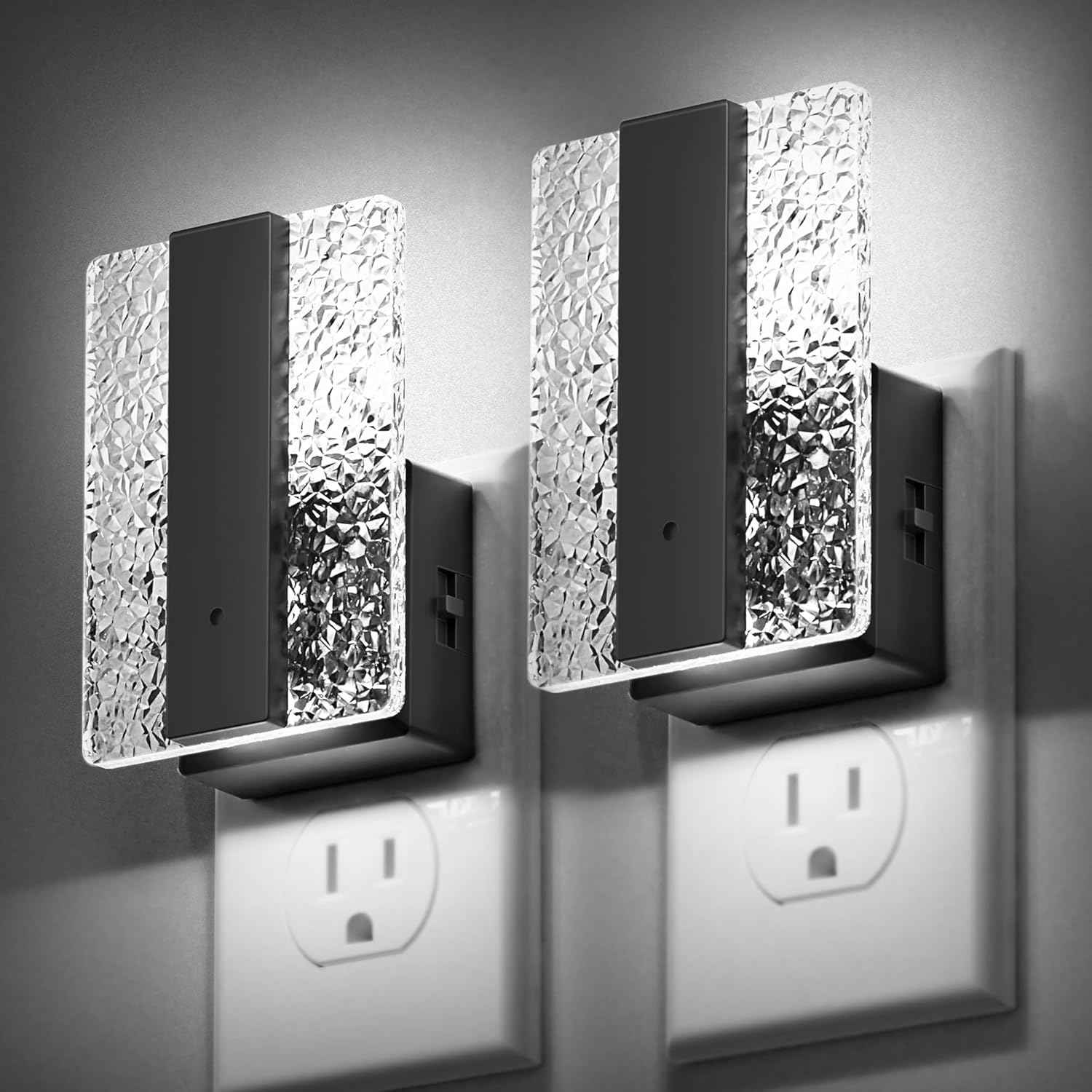 DORESshop LED Night Lights Plug into Wall [2 Packs], Decorative Night Light with Dusk-to-Dawn Sensor, RGB Color-Changing Nightlights with Slide Button, Nightlights for Kids, Bathroom, Hallway, Bedroom